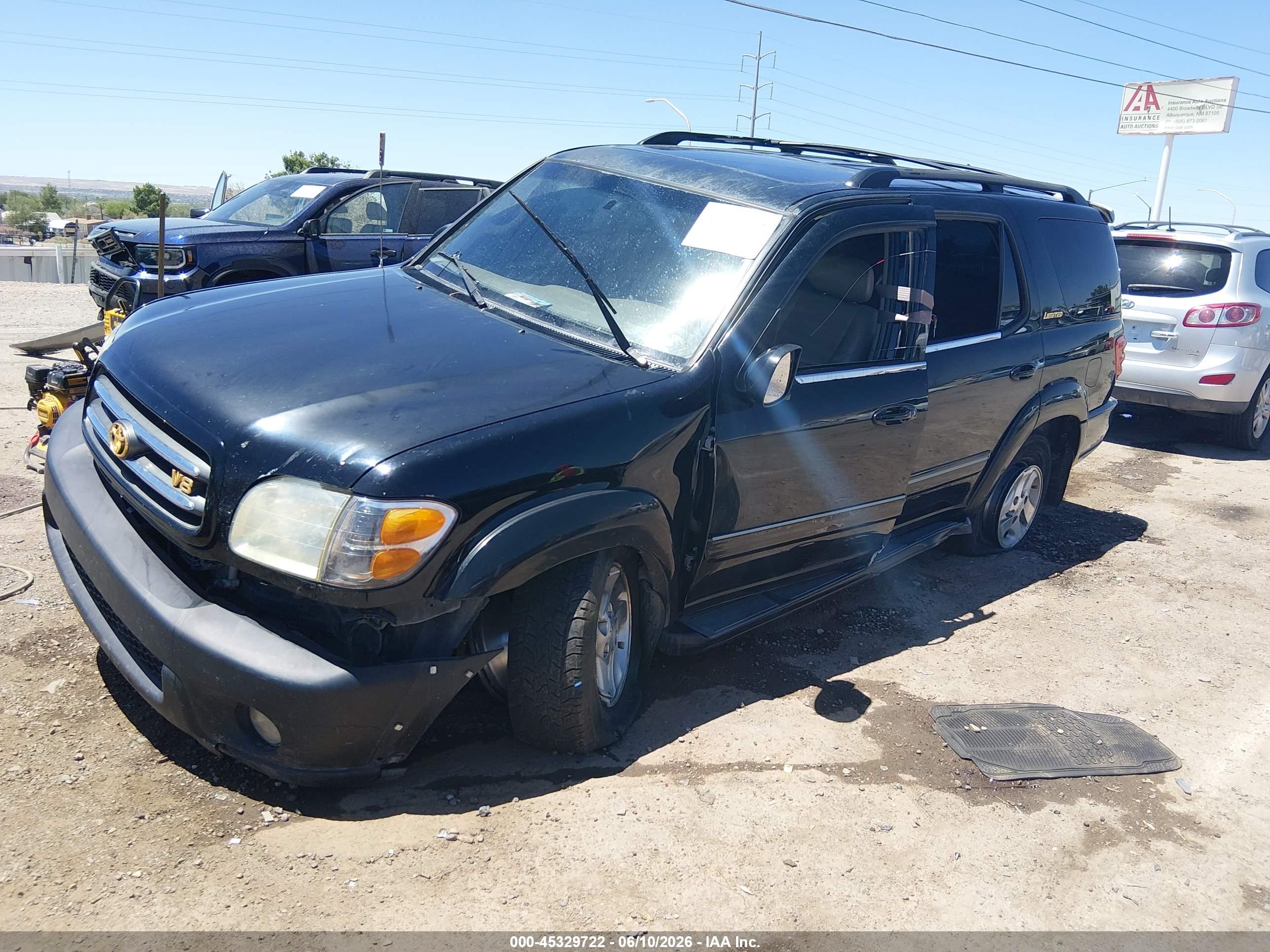 2001 Toyota Sequoia Limited V8 Черный vin: 5TDBT48A51S044403