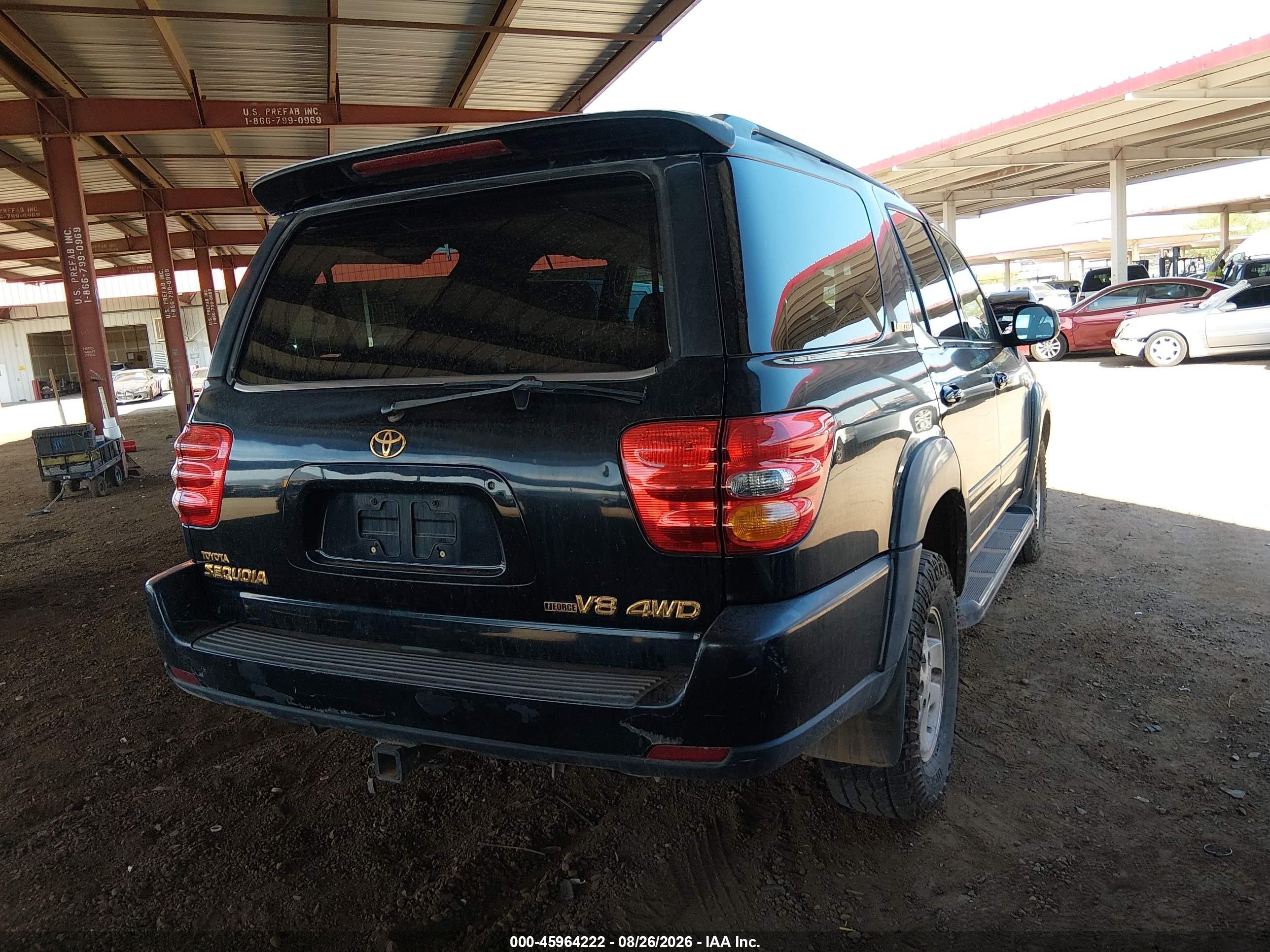 2001 Toyota Sequoia Limited V8 Черный vin: 5TDBT48A51S056857