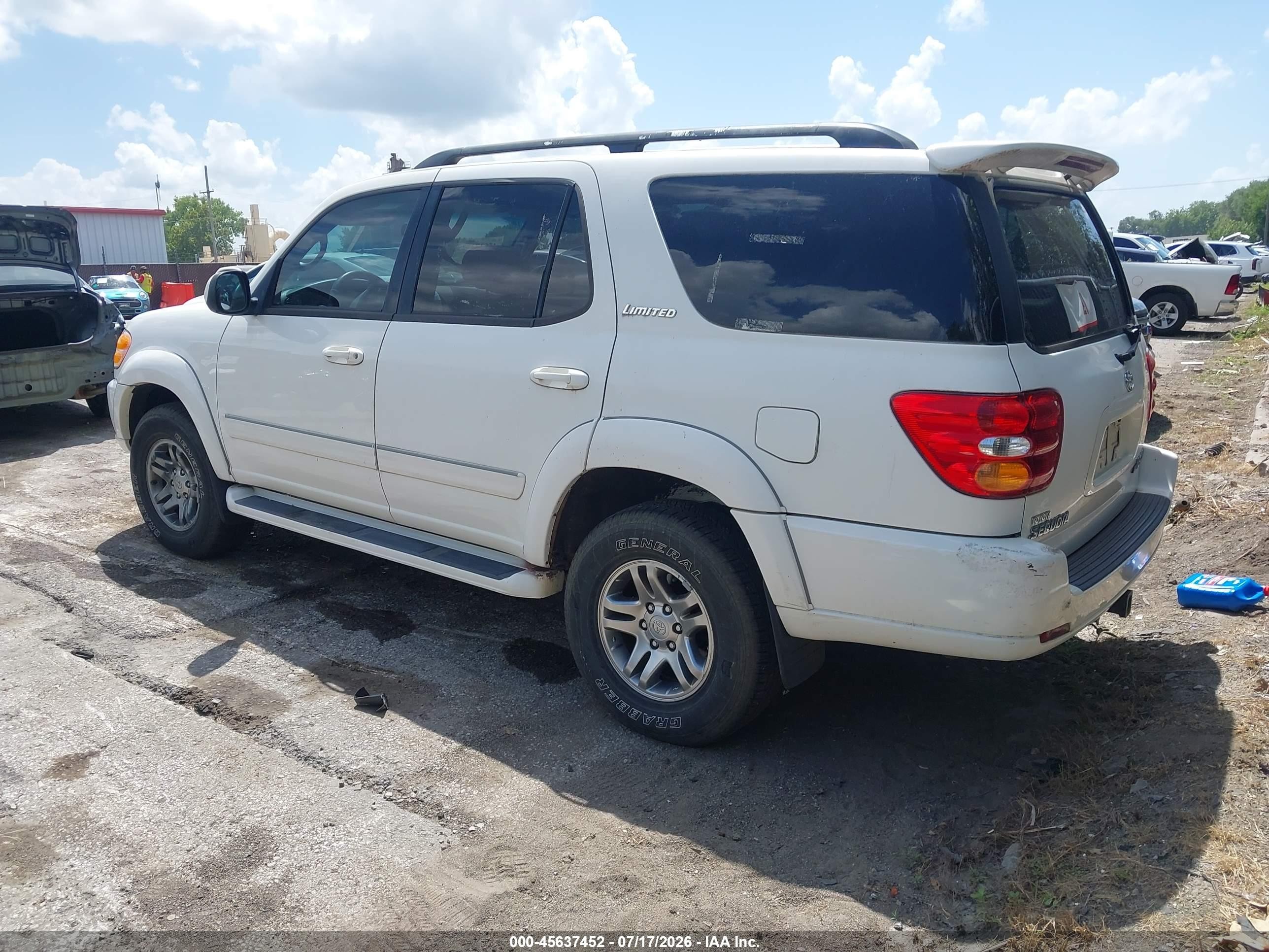 2003 Toyota Sequoia Limited V8 White vin: 5TDBT48A53S158145