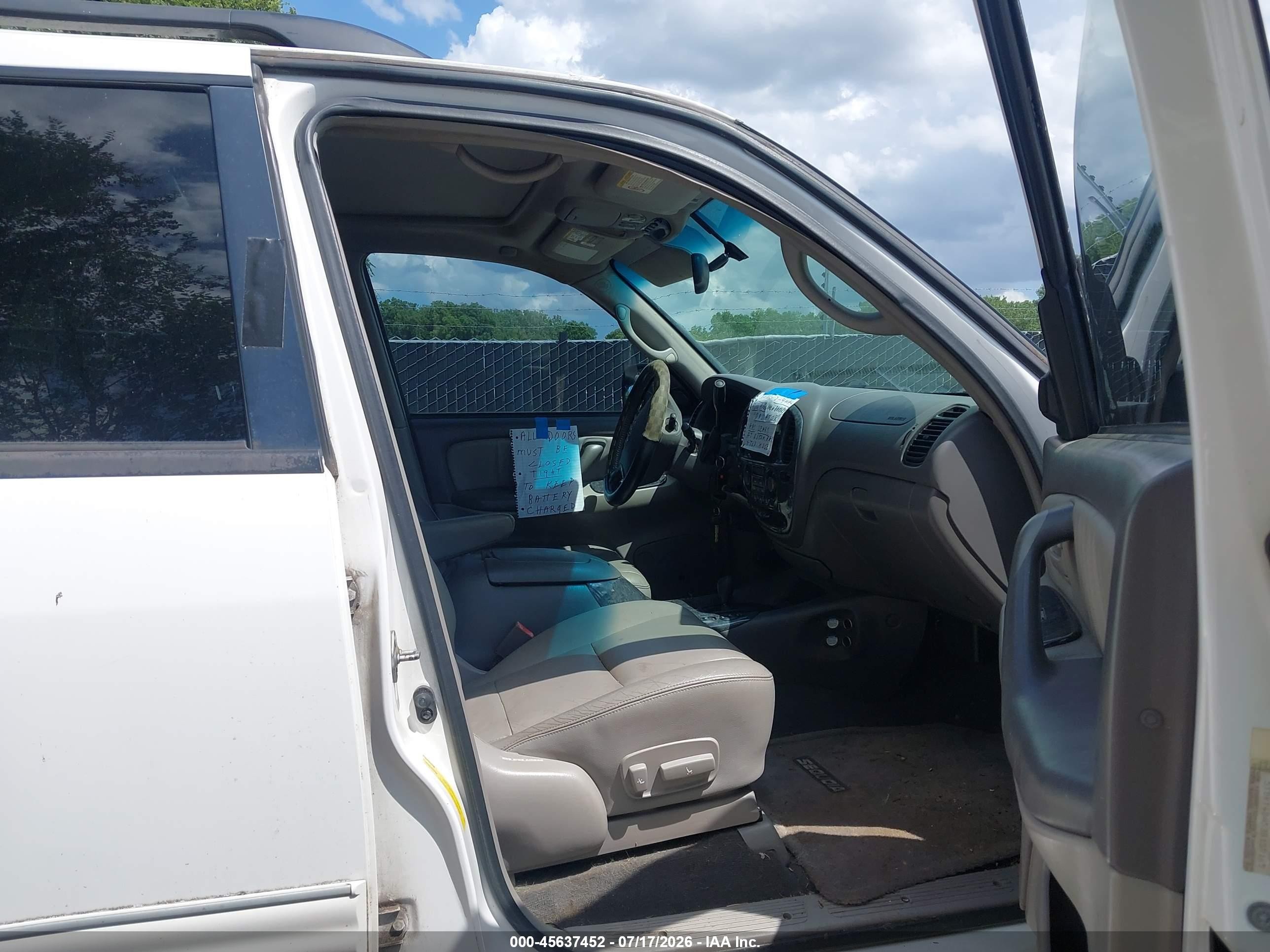 2003 Toyota Sequoia Limited V8 White vin: 5TDBT48A53S158145