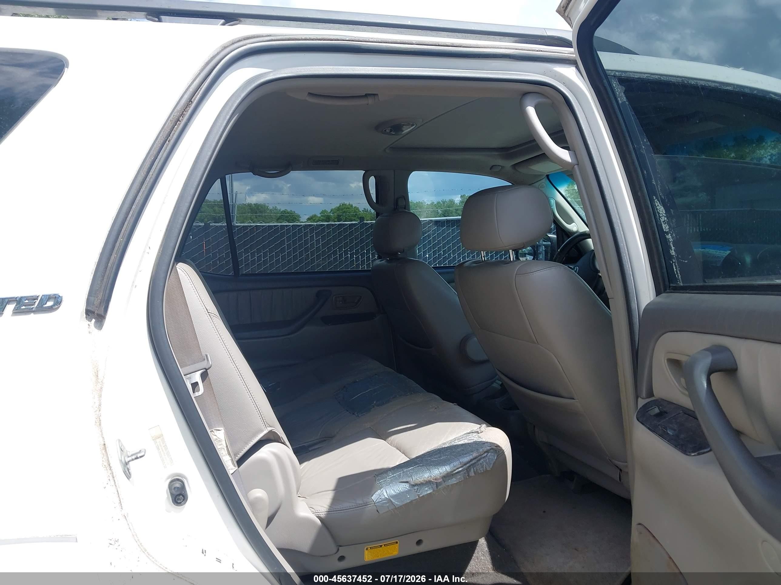 2003 Toyota Sequoia Limited V8 White vin: 5TDBT48A53S158145