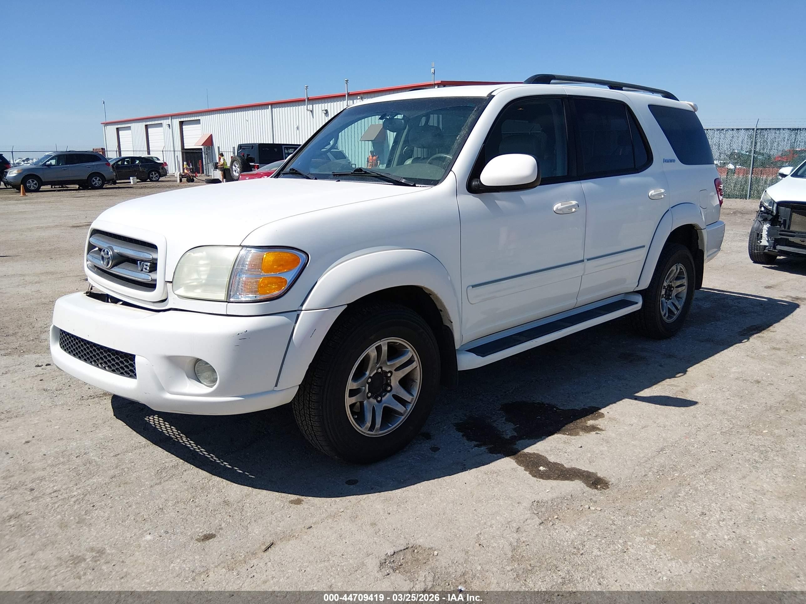 2003 Toyota Sequoia Limited V8 White vin: 5TDBT48A53S173261