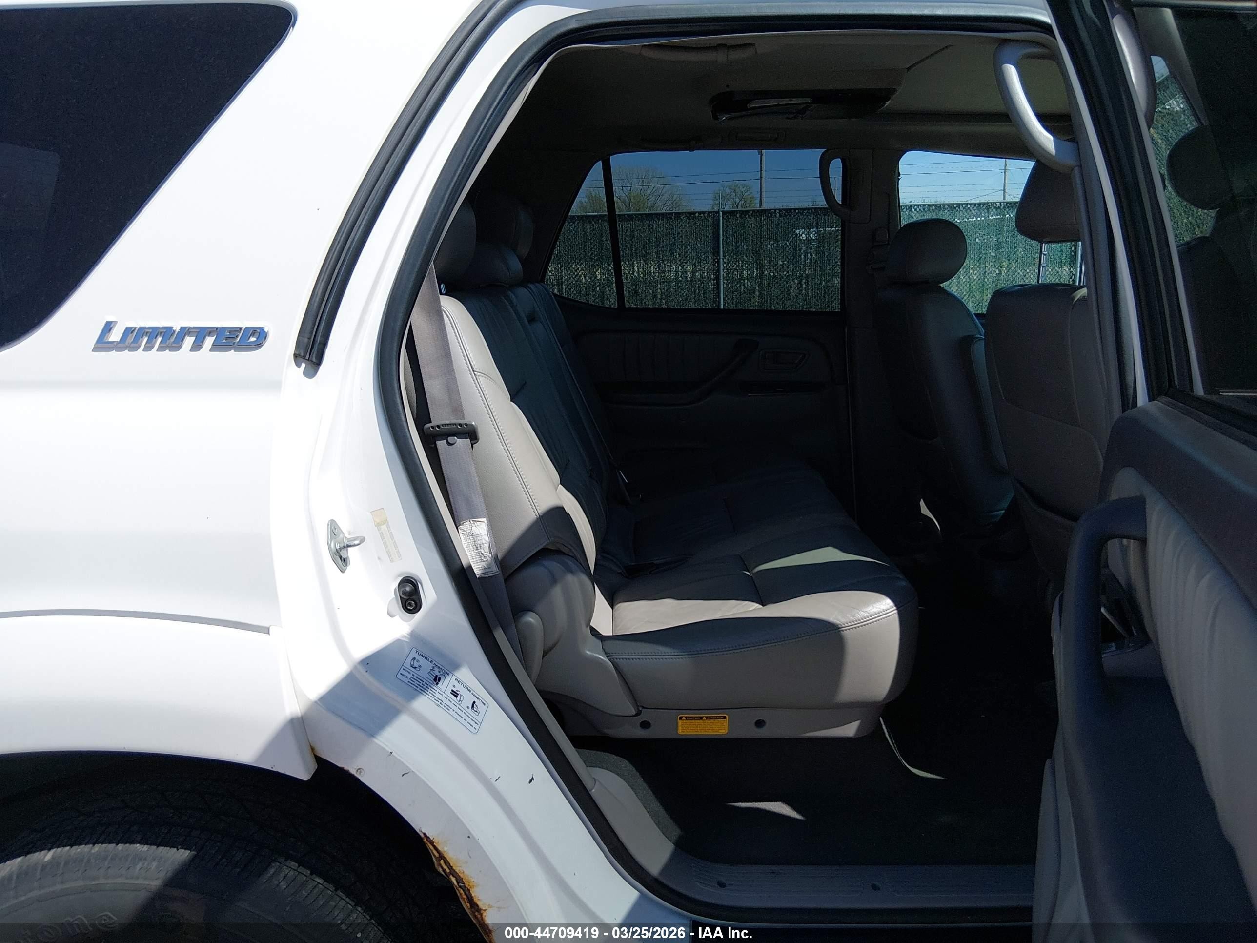 2003 Toyota Sequoia Limited V8 White vin: 5TDBT48A53S173261