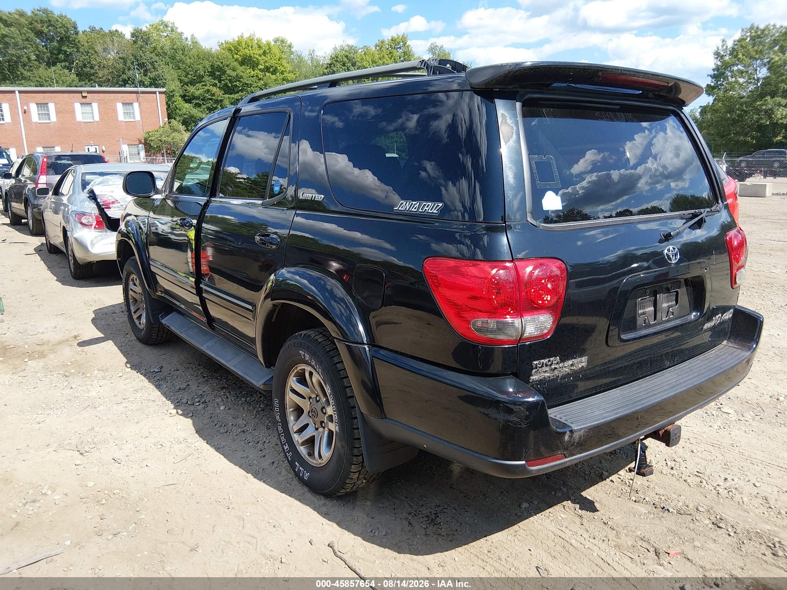 2005 Toyota Sequoia Limited V8 Black vin: 5TDBT48A55S234045