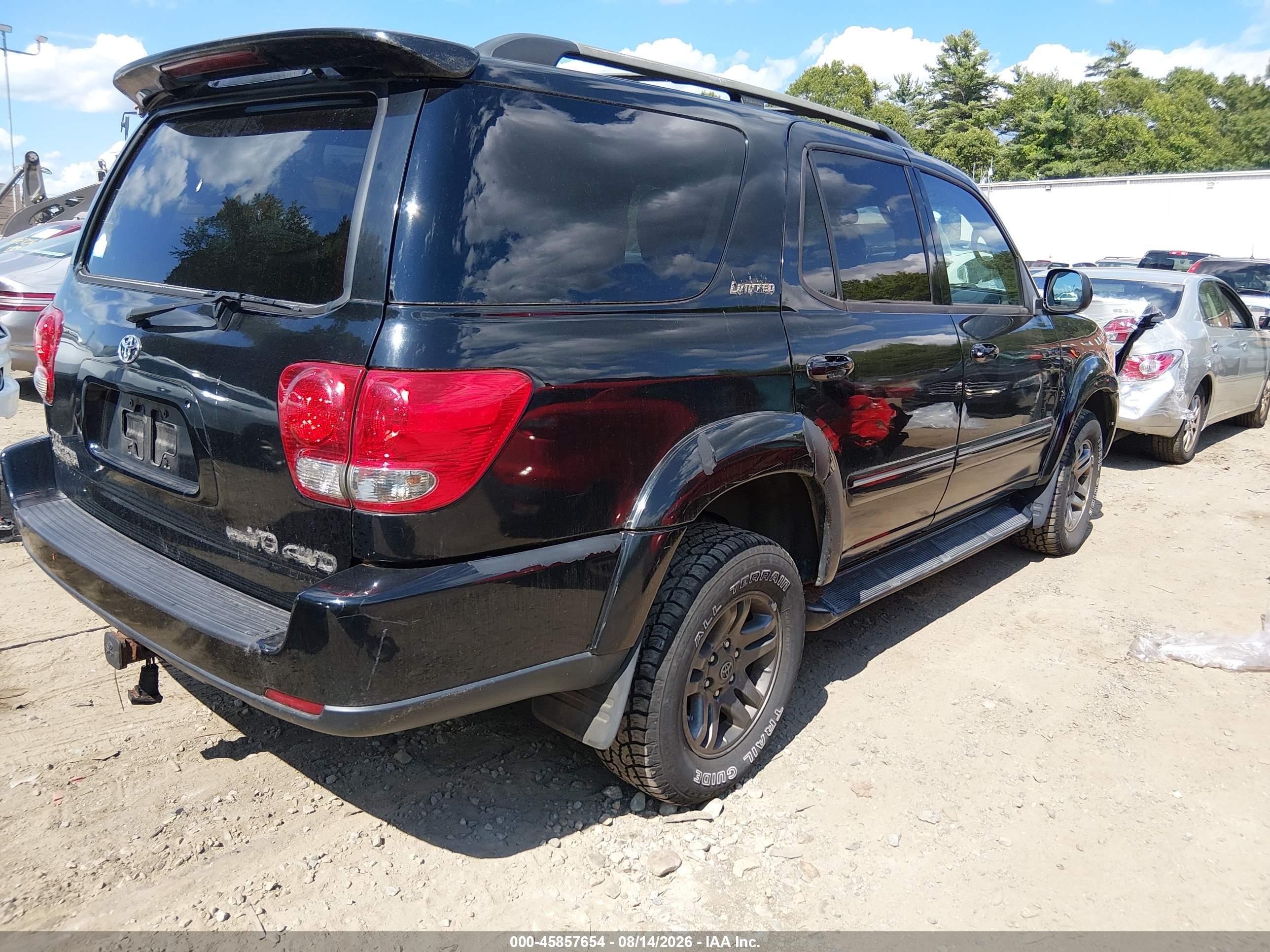 2005 Toyota Sequoia Limited V8 Black vin: 5TDBT48A55S234045