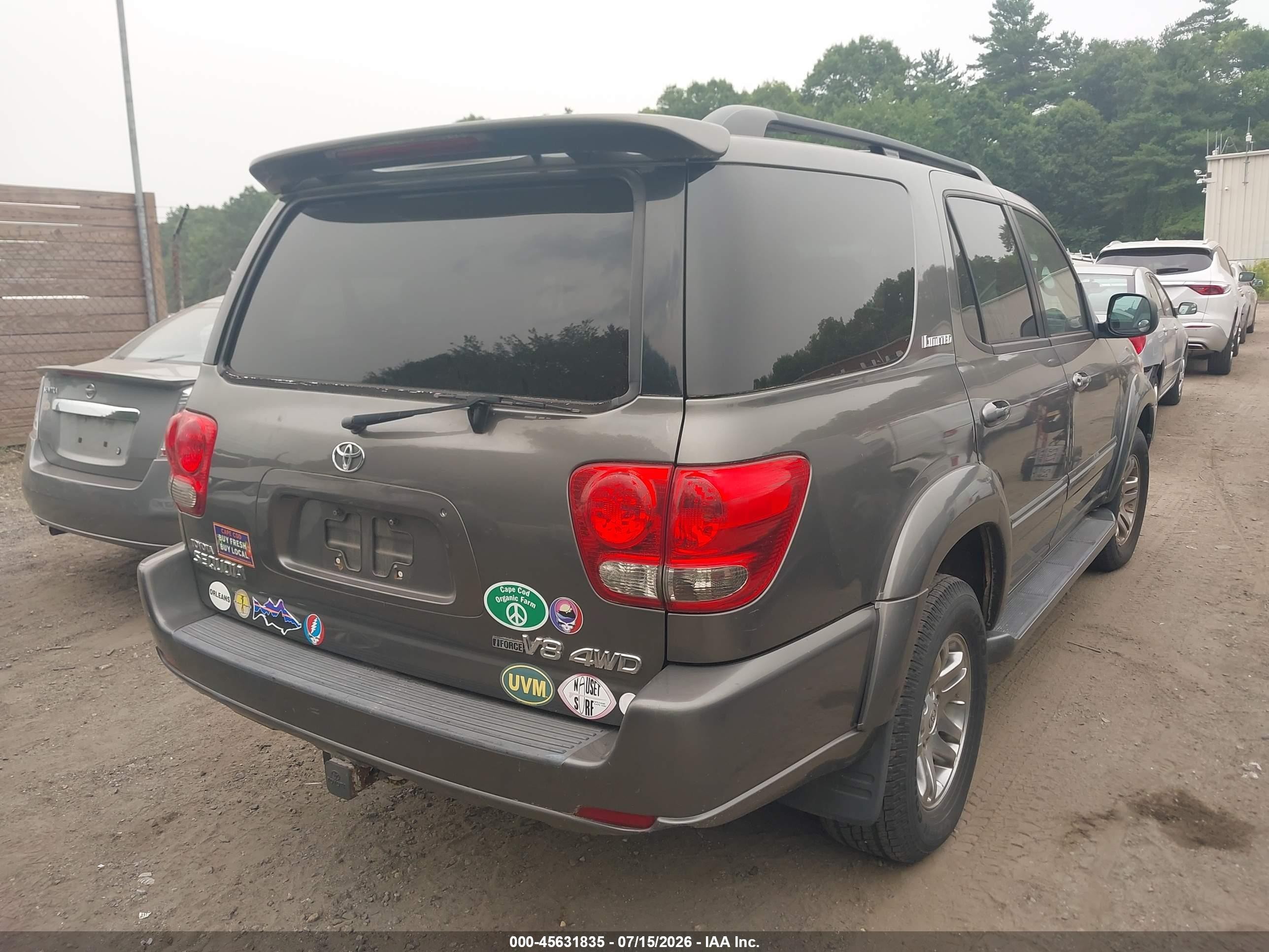 2005 Toyota Sequoia Limited V8 Gray vin: 5TDBT48A55S254778