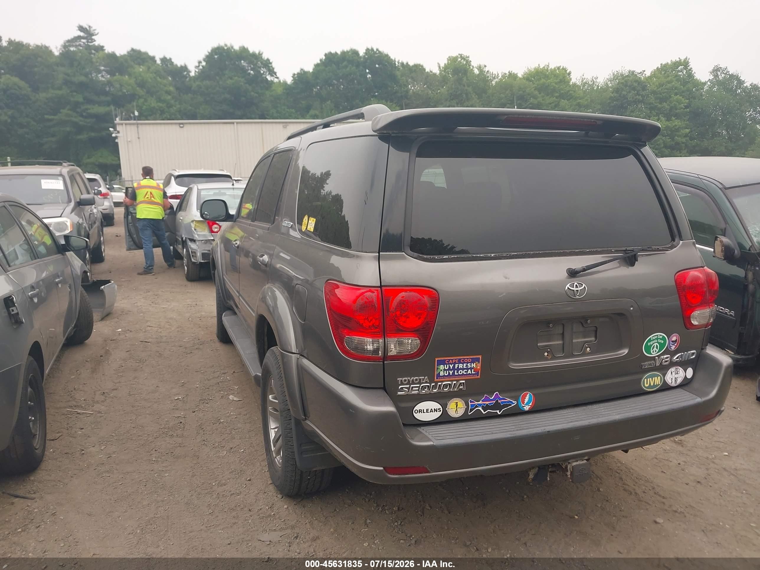 2005 Toyota Sequoia Limited V8 Gray vin: 5TDBT48A55S254778