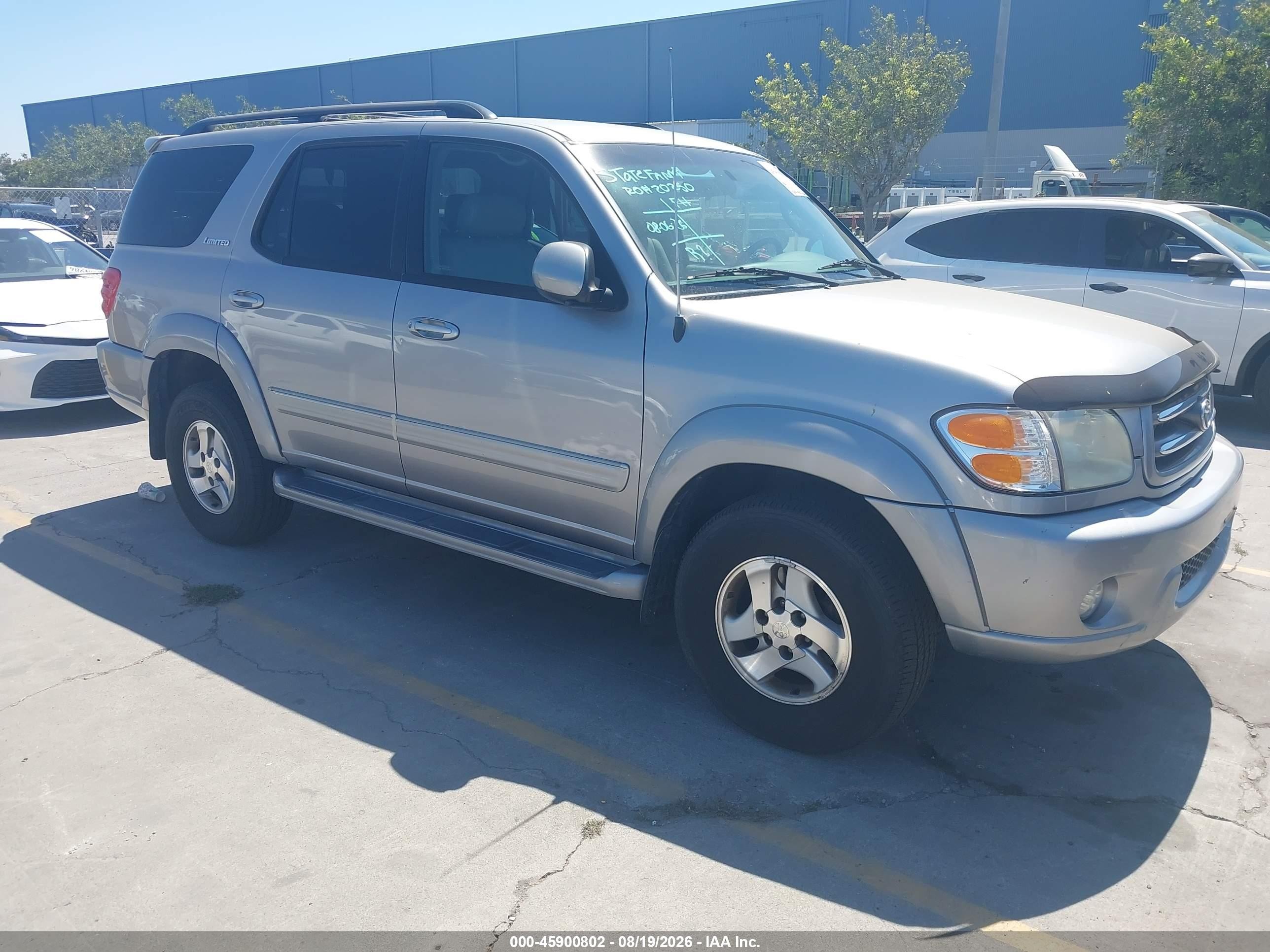 2001 Toyota Sequoia Limited V8 Gray vin: 5TDBT48A61S036844