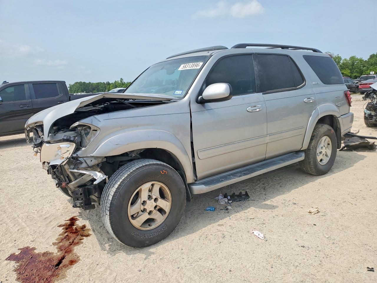 2001 Toyota Sequoia Limited Silver vin: 5TDBT48A61S055796