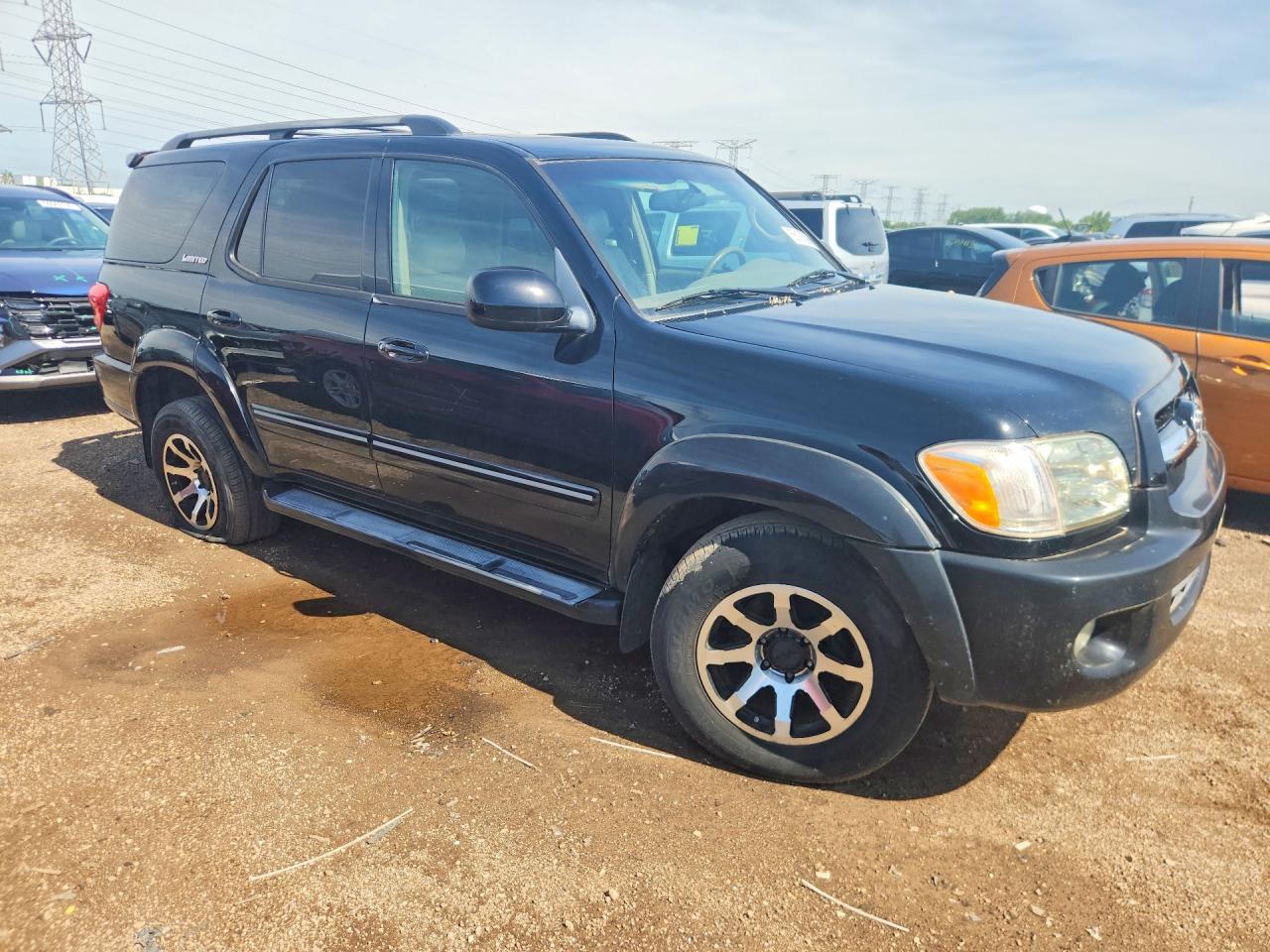 2006 Toyota Sequoia Limited Black vin: 5TDBT48A66S275284
