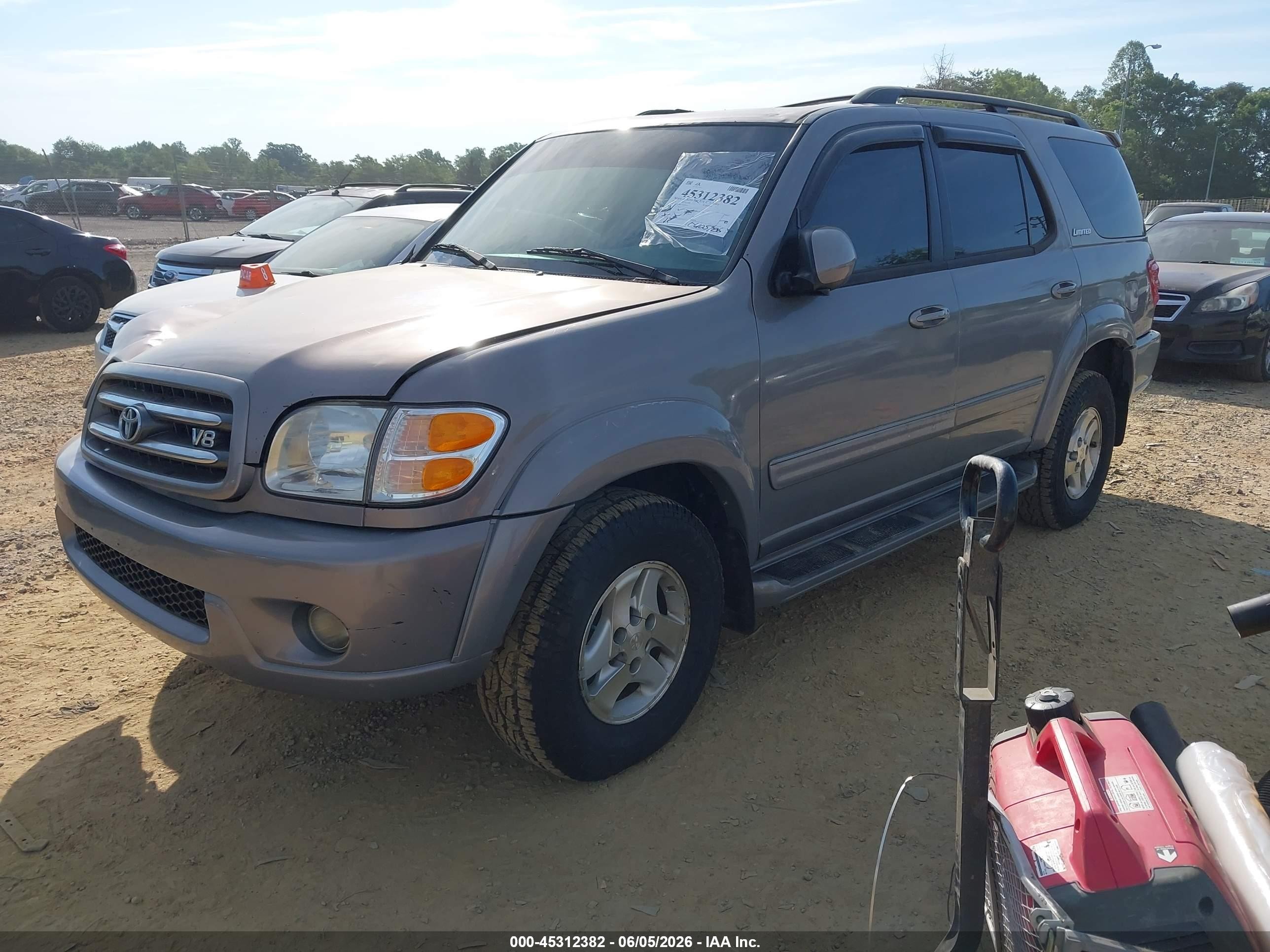 2001 Toyota Sequoia Limited V8 Gray vin: 5TDBT48A71S026890