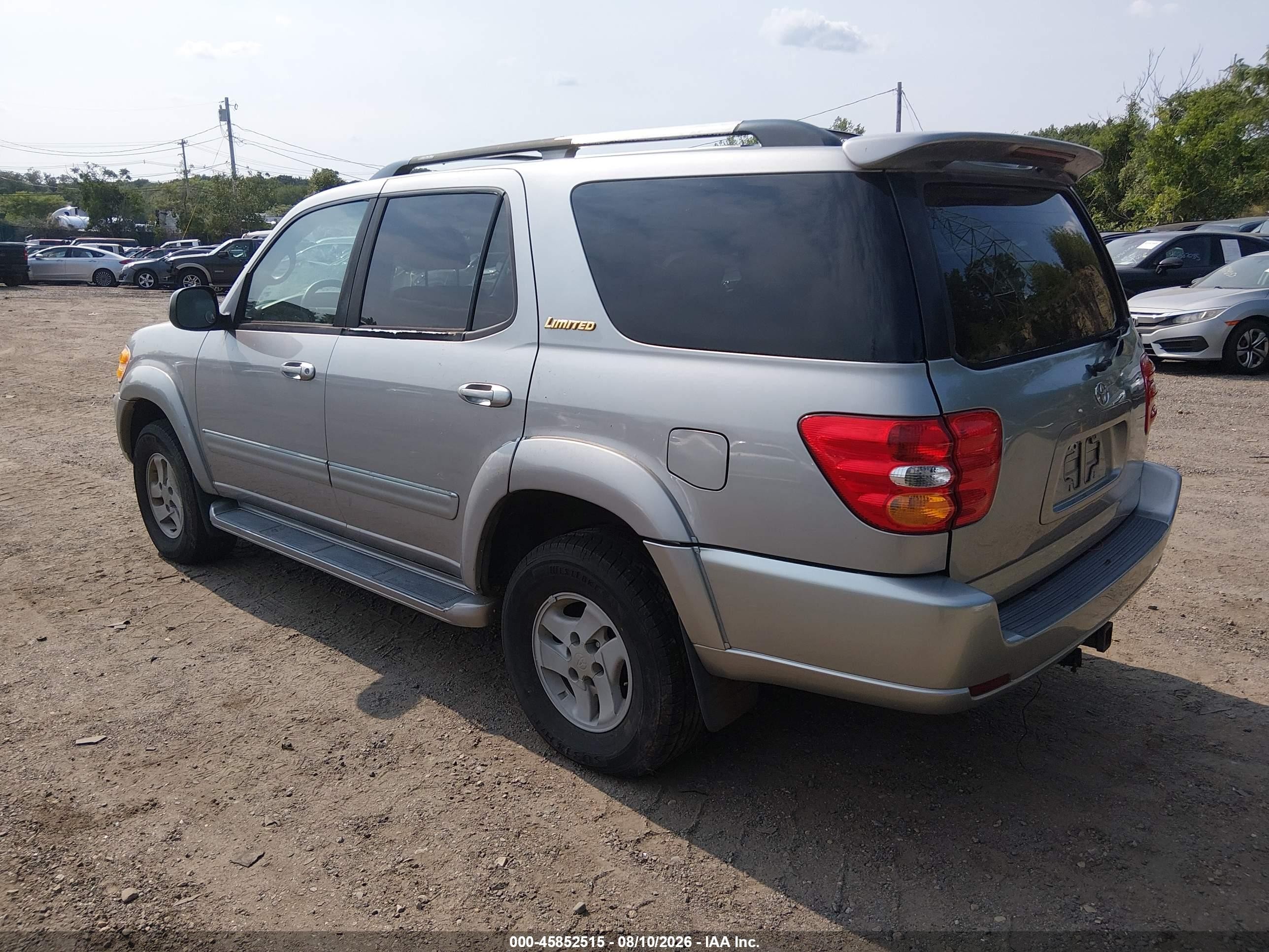 2001 Toyota Sequoia Limited V8 Серый vin: 5TDBT48A71S030079