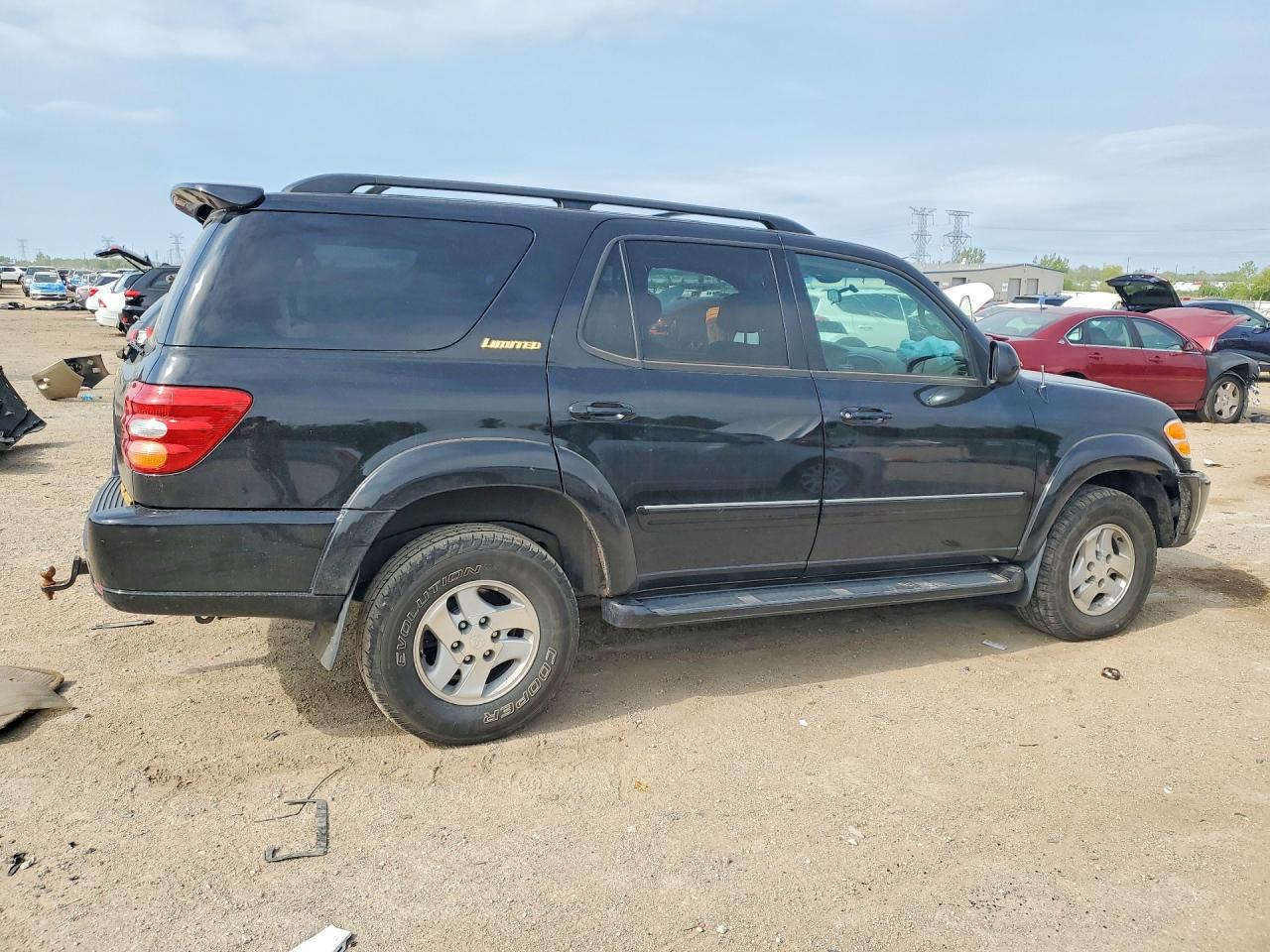 2002 Toyota Sequoia Limited Black vin: 5TDBT48A72S059583