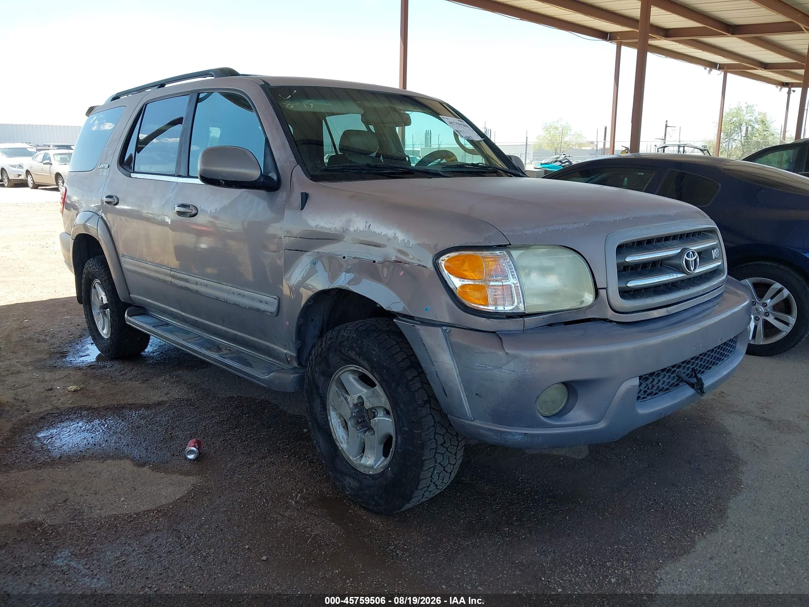 2002 Toyota Sequoia Limited Champagne vin: 5TDBT48A72S074830