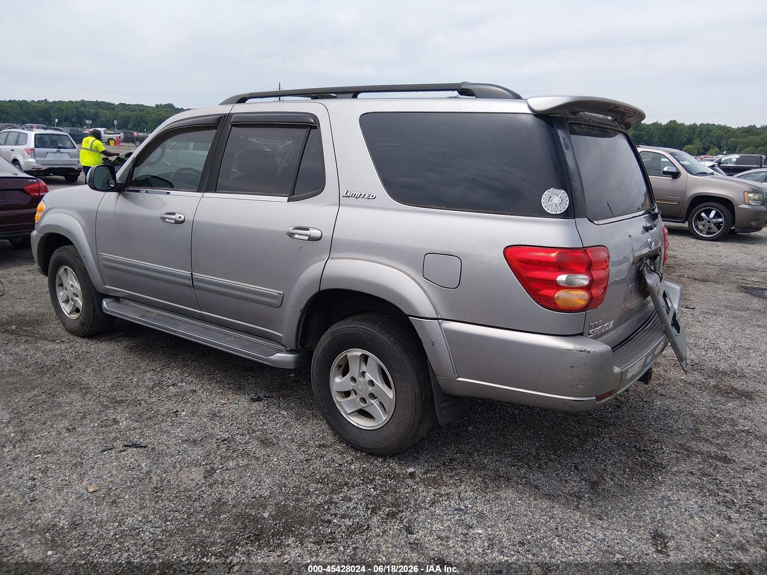 2002 Toyota Sequoia Limited V8 Gray vin: 5TDBT48A72S085889