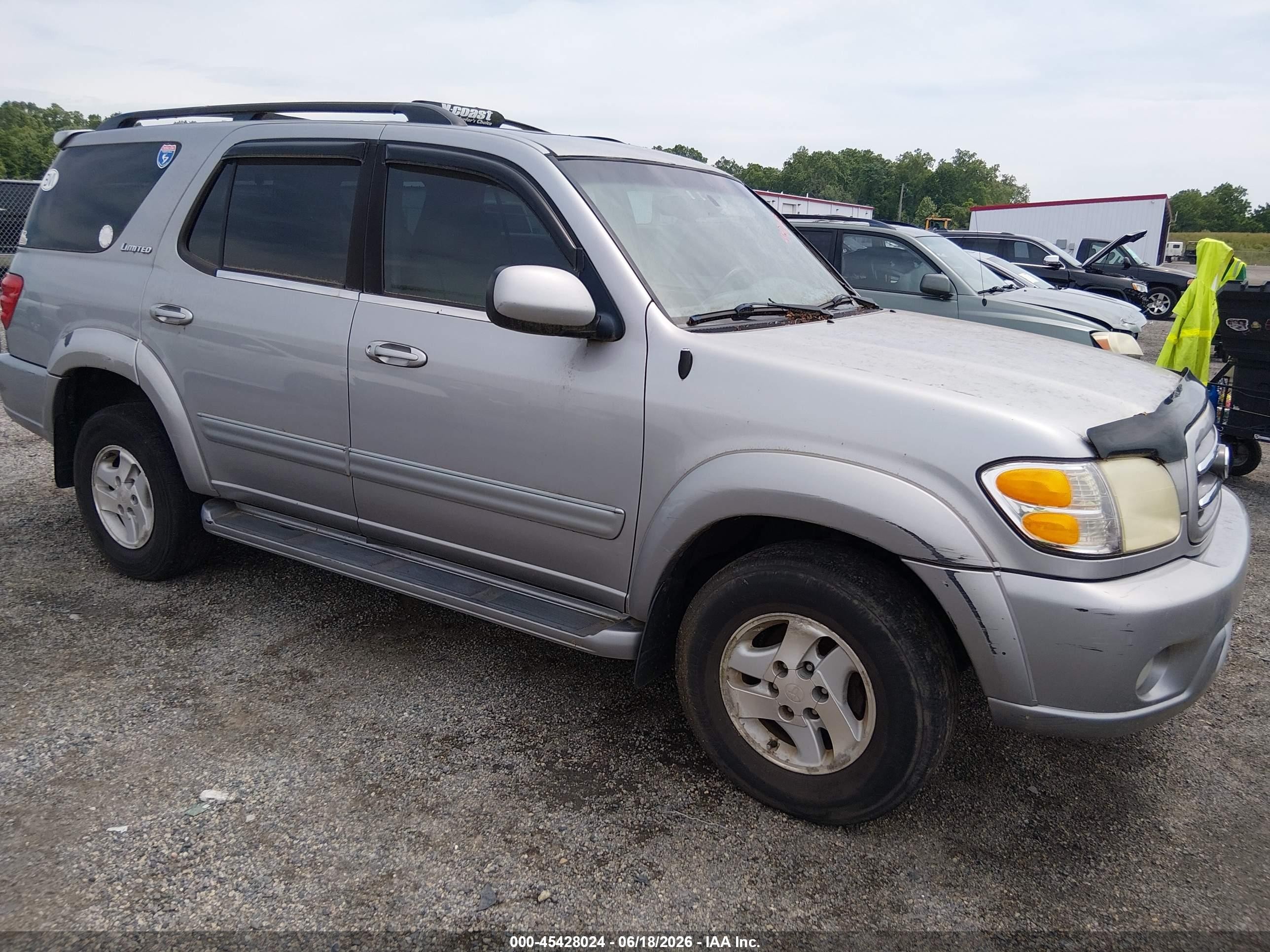 2002 Toyota Sequoia Limited V8 Gray vin: 5TDBT48A72S085889