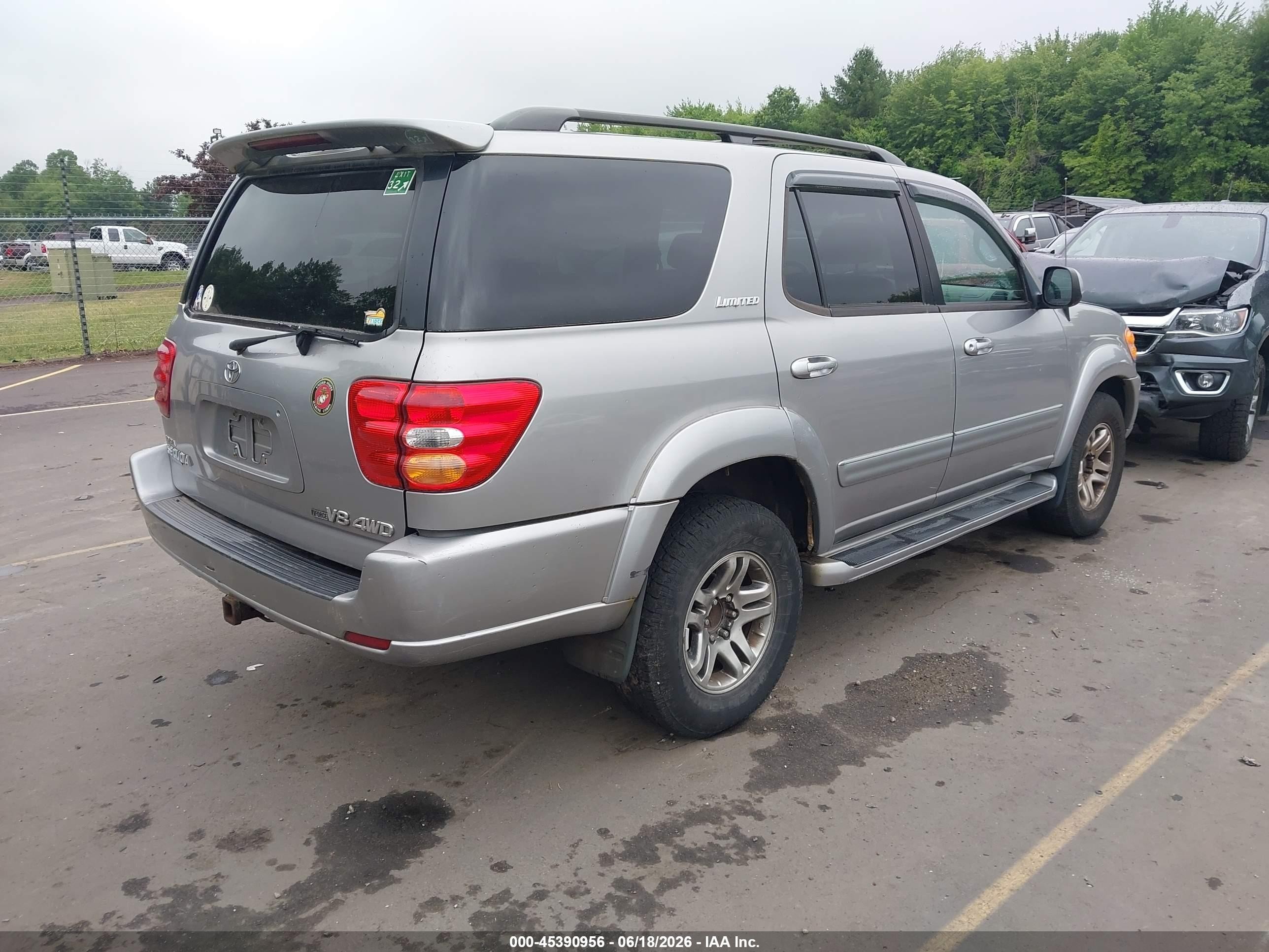 2003 Toyota Sequoia Limited V8 Silver vin: 5TDBT48A73S145669