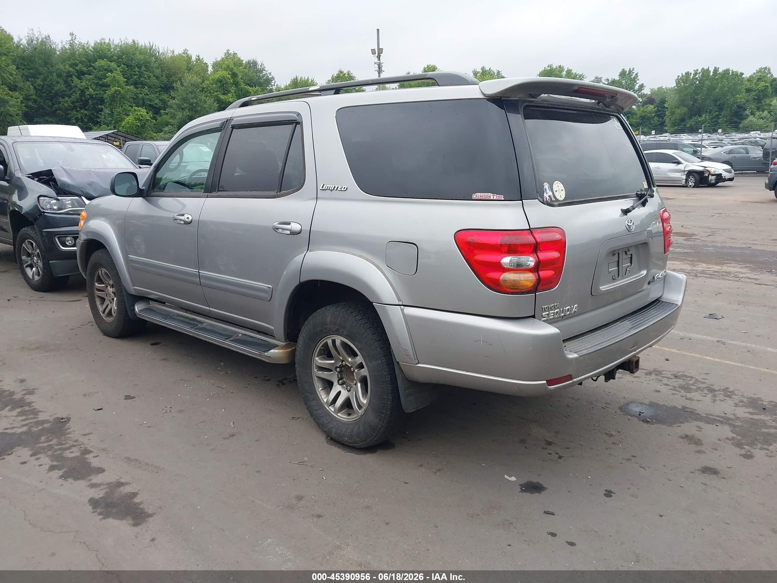 2003 Toyota Sequoia Limited V8 Silver vin: 5TDBT48A73S145669