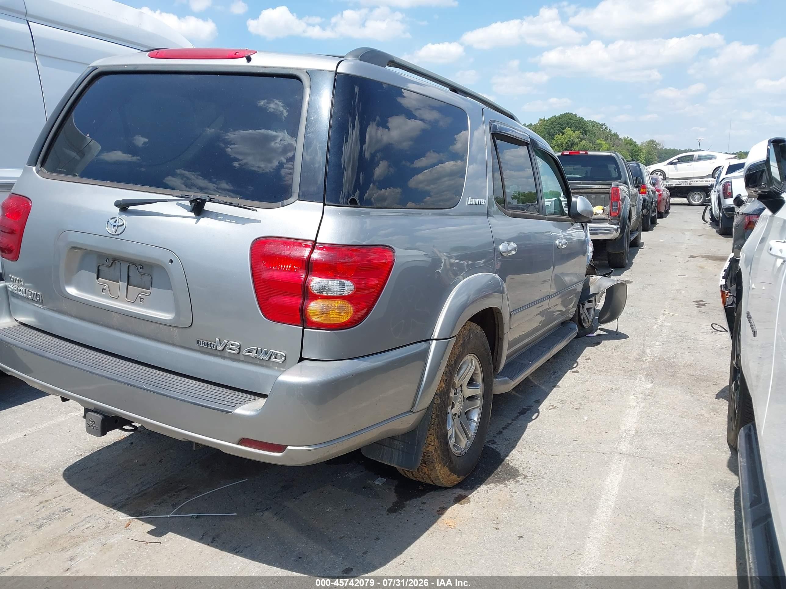 2003 Toyota Sequoia Limited V8 Silver vin: 5TDBT48A73S171950
