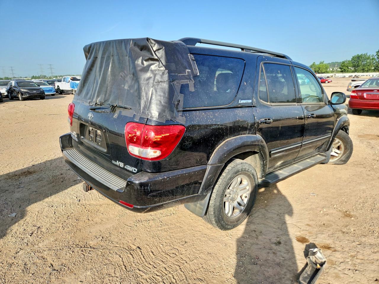 2005 Toyota Sequoia Limited Black vin: 5TDBT48A75S238226