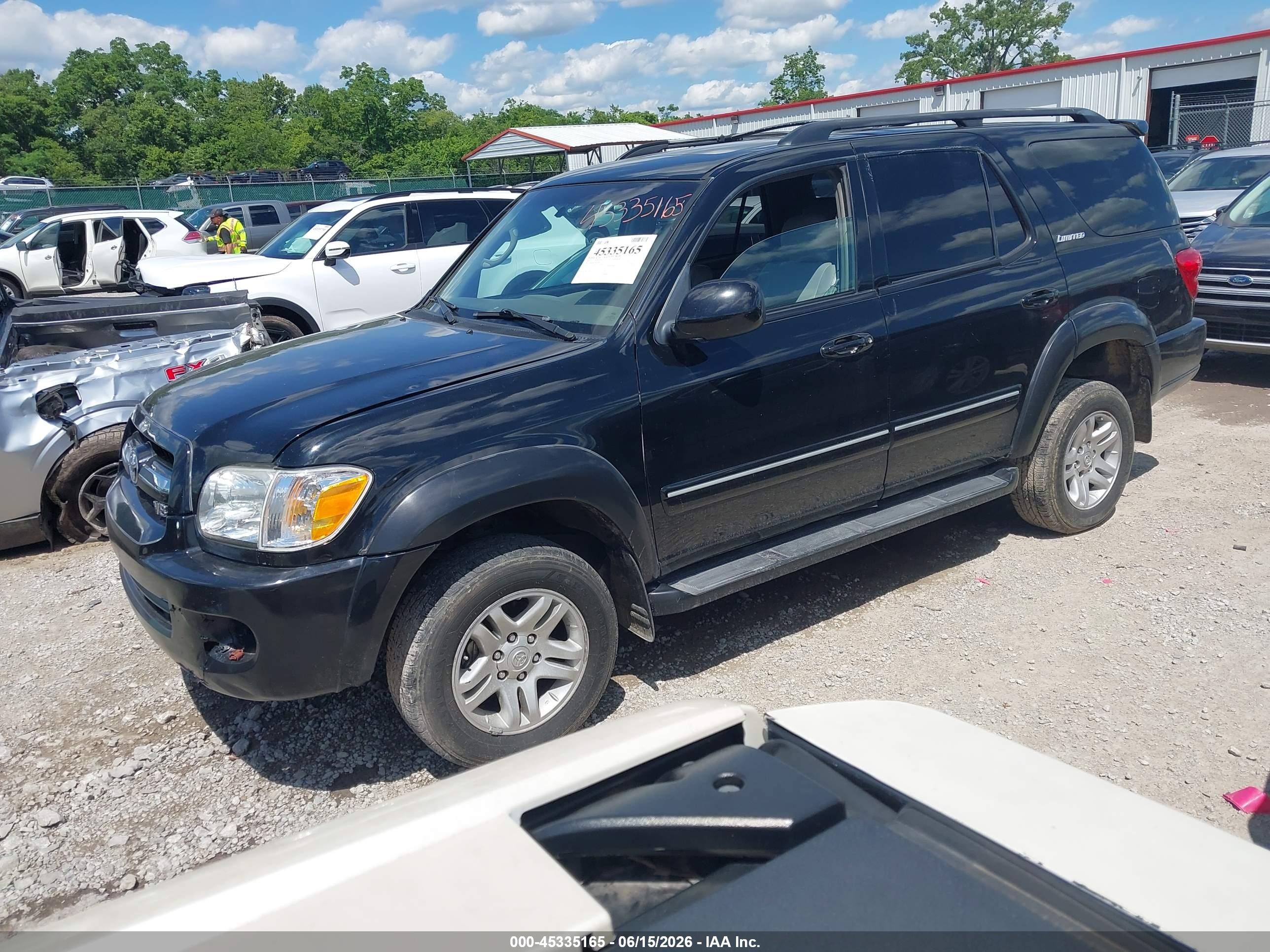 2005 Toyota Sequoia Limited V8 Black vin: 5TDBT48A75S241854