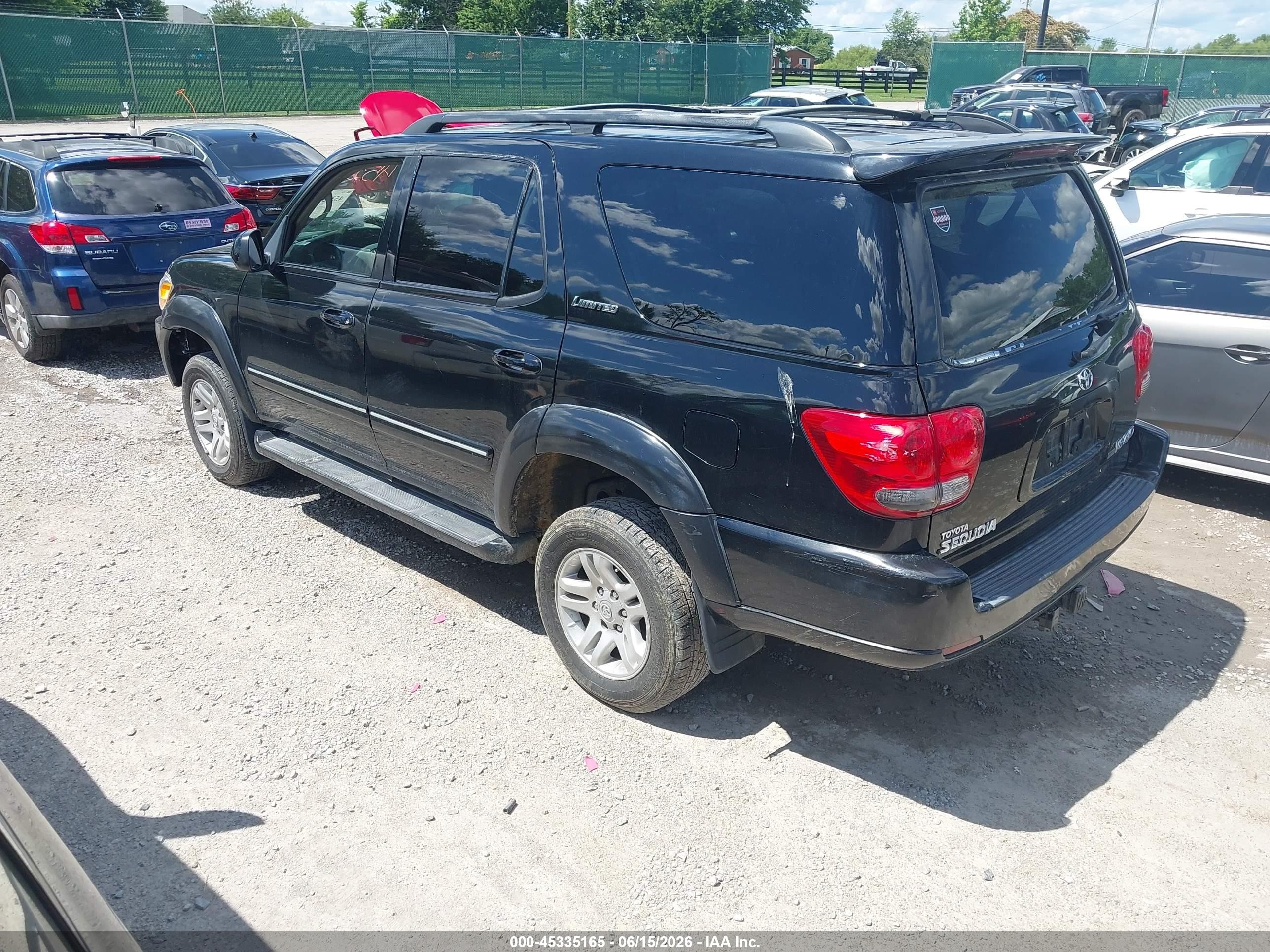 2005 Toyota Sequoia Limited V8 Black vin: 5TDBT48A75S241854