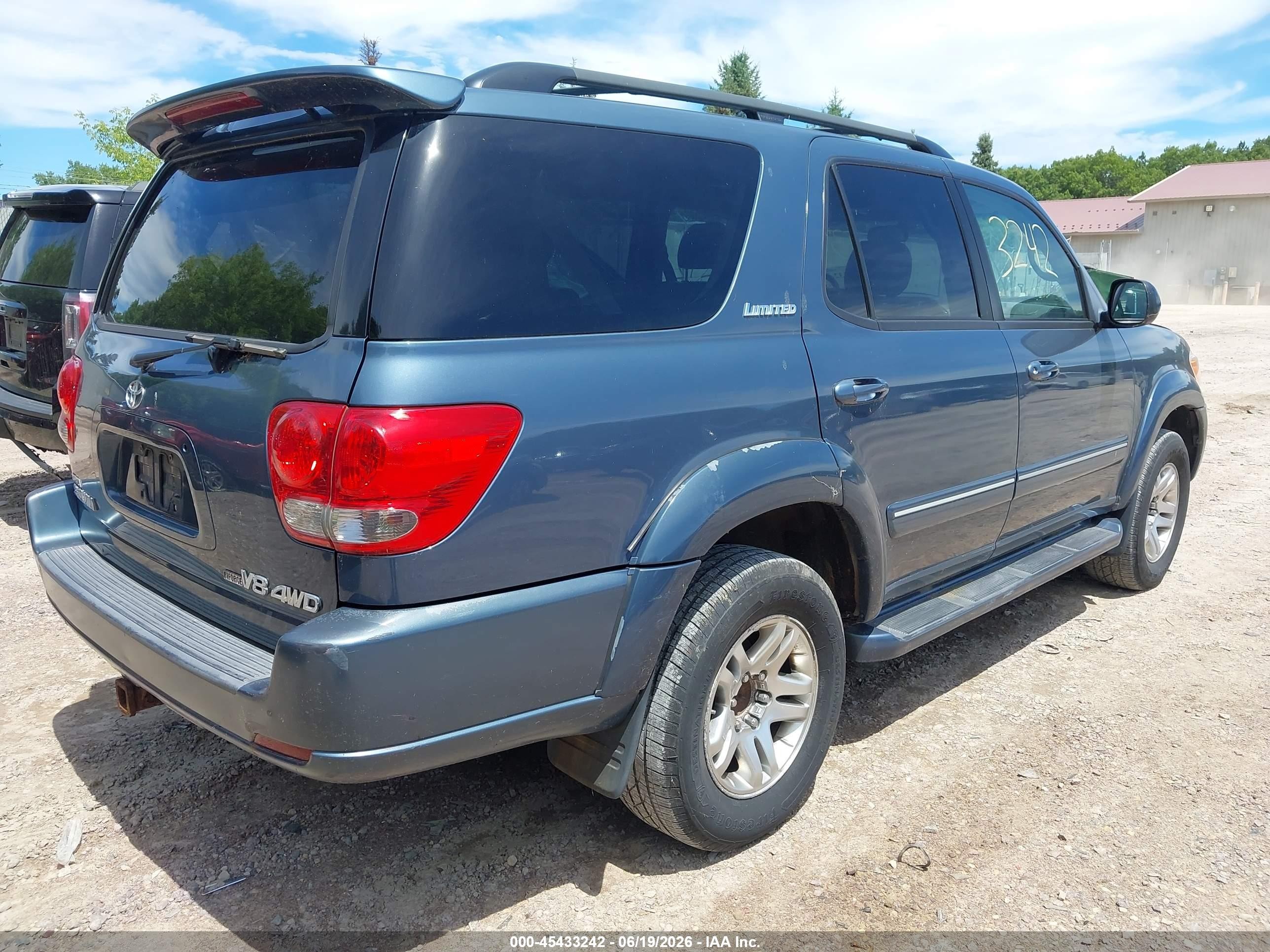 2006 Toyota Sequoia Limited V8 Blue vin: 5TDBT48A76S262544