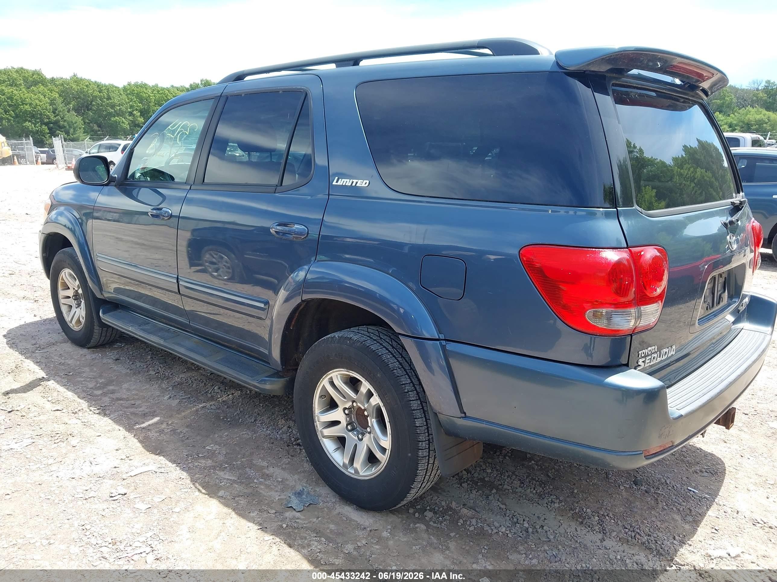 2006 Toyota Sequoia Limited V8 Blue vin: 5TDBT48A76S262544