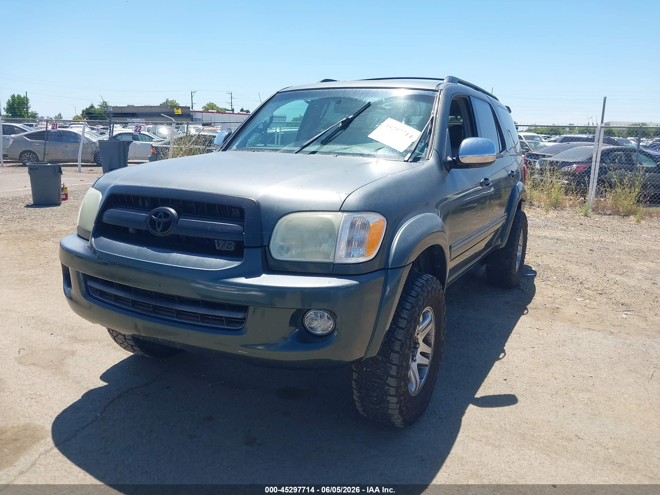 2007 Toyota Sequoia Limited V8 Зеленый vin: 5TDBT48A77S287851