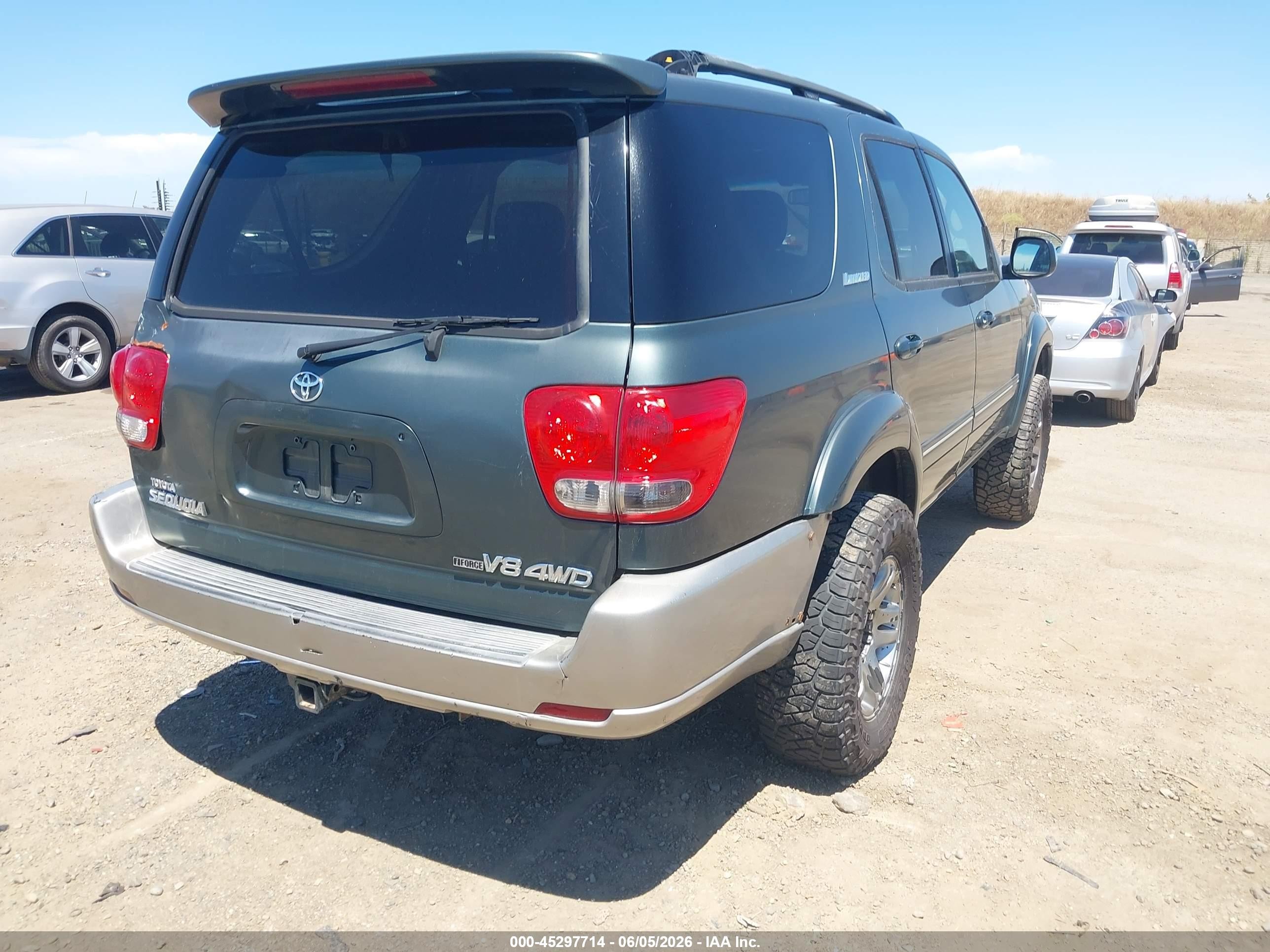 2007 Toyota Sequoia Limited V8 Зеленый vin: 5TDBT48A77S287851