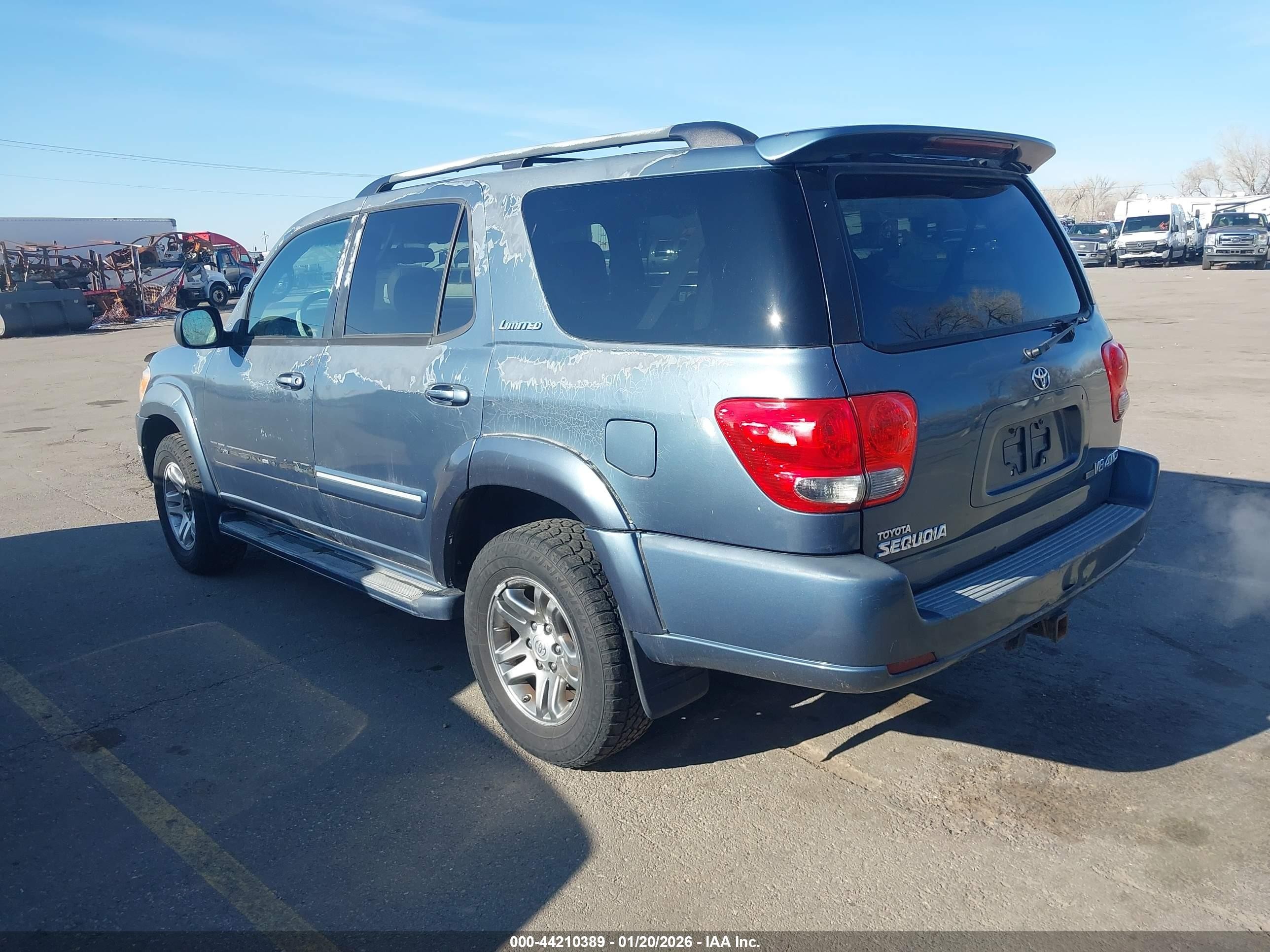 2007 Toyota Sequoia Limited V8 Blue vin: 5TDBT48A77S289227