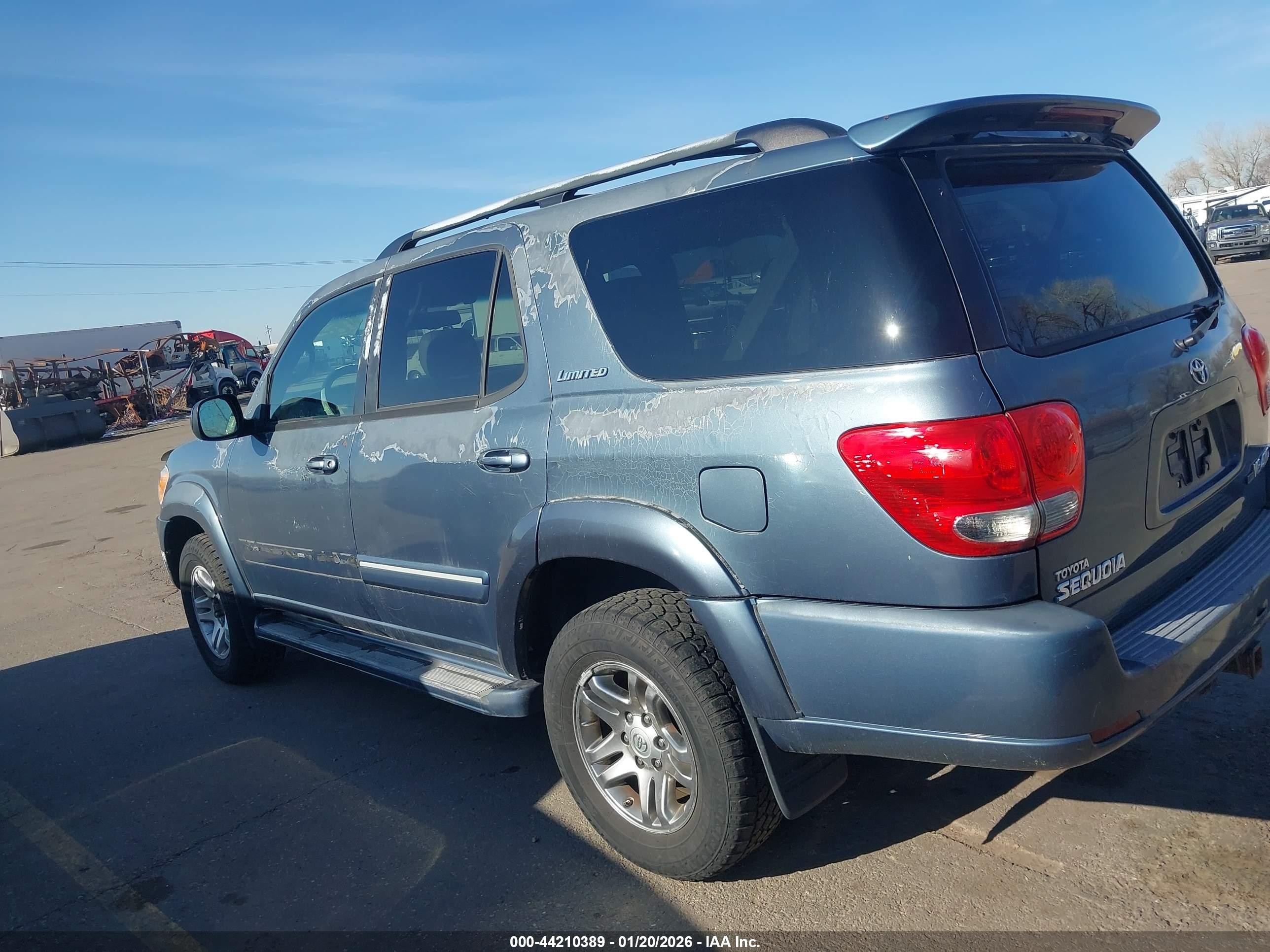 2007 Toyota Sequoia Limited V8 Blue vin: 5TDBT48A77S289227