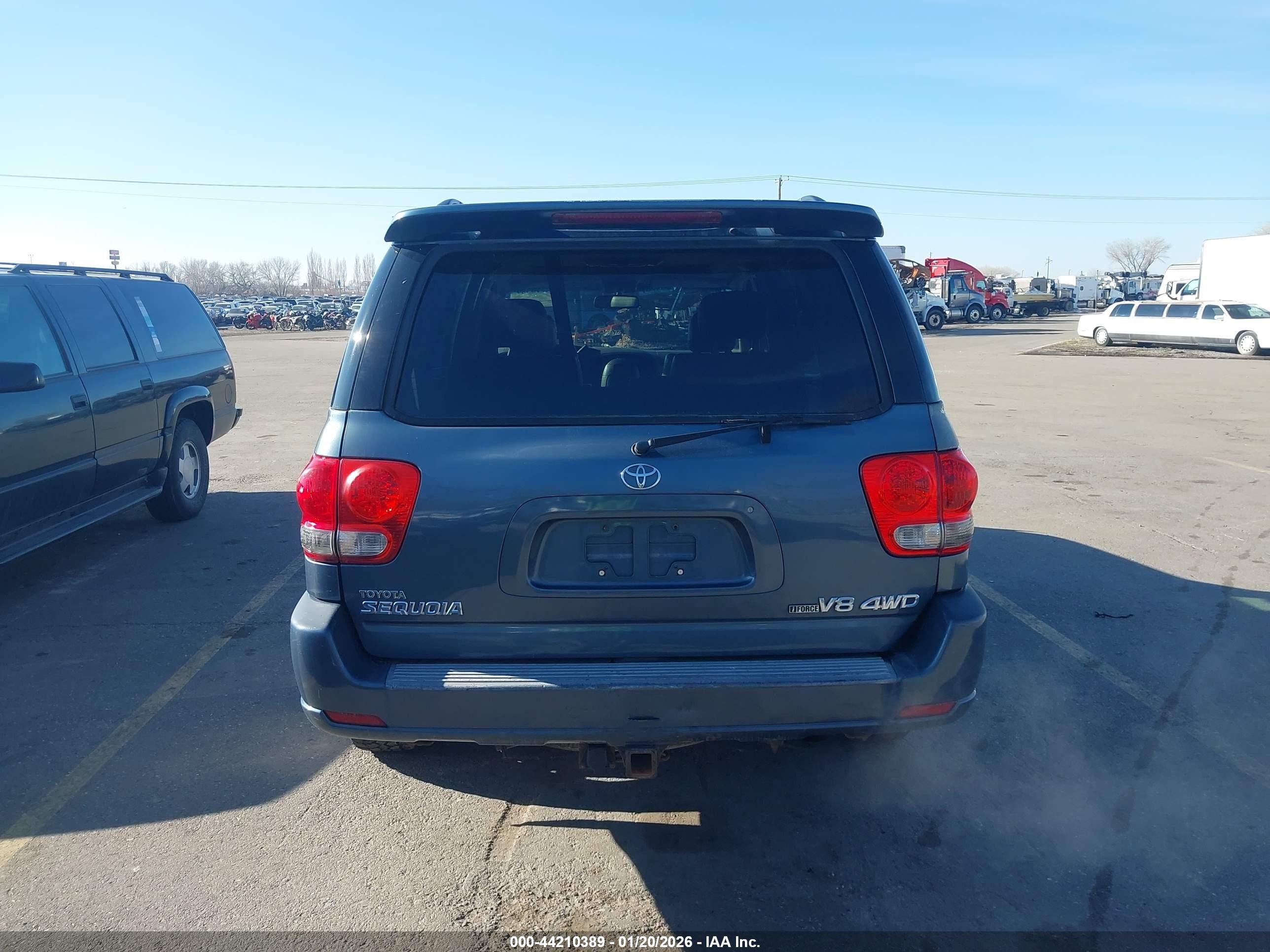 2007 Toyota Sequoia Limited V8 Blue vin: 5TDBT48A77S289227