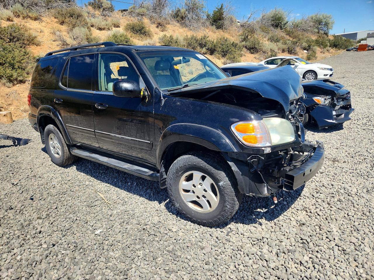 2002 Toyota Sequoia Limited Black vin: 5TDBT48A82S080944