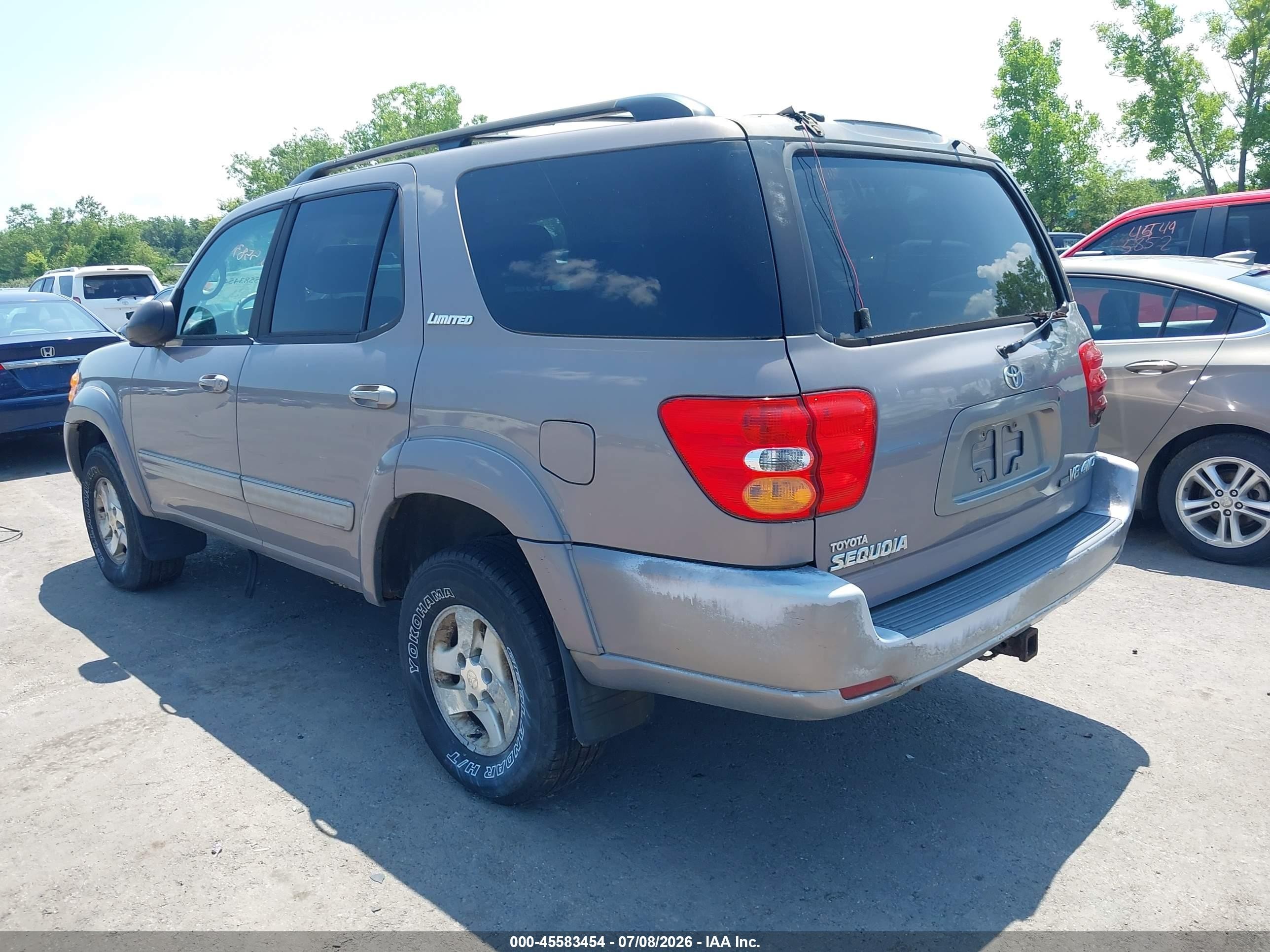 2002 Toyota Sequoia Limited V8 Gray vin: 5TDBT48A82S131147