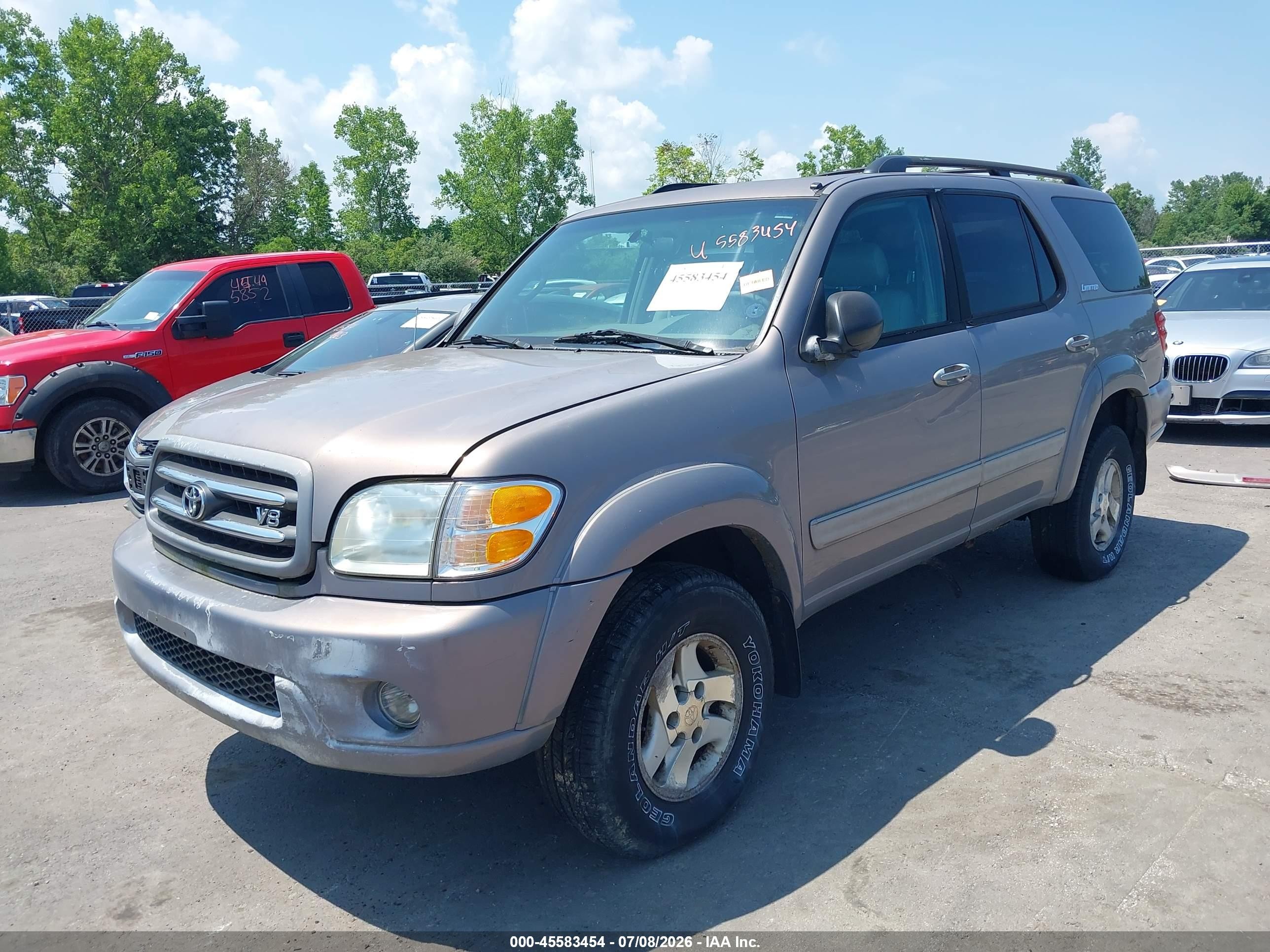 2002 Toyota Sequoia Limited V8 Gray vin: 5TDBT48A82S131147