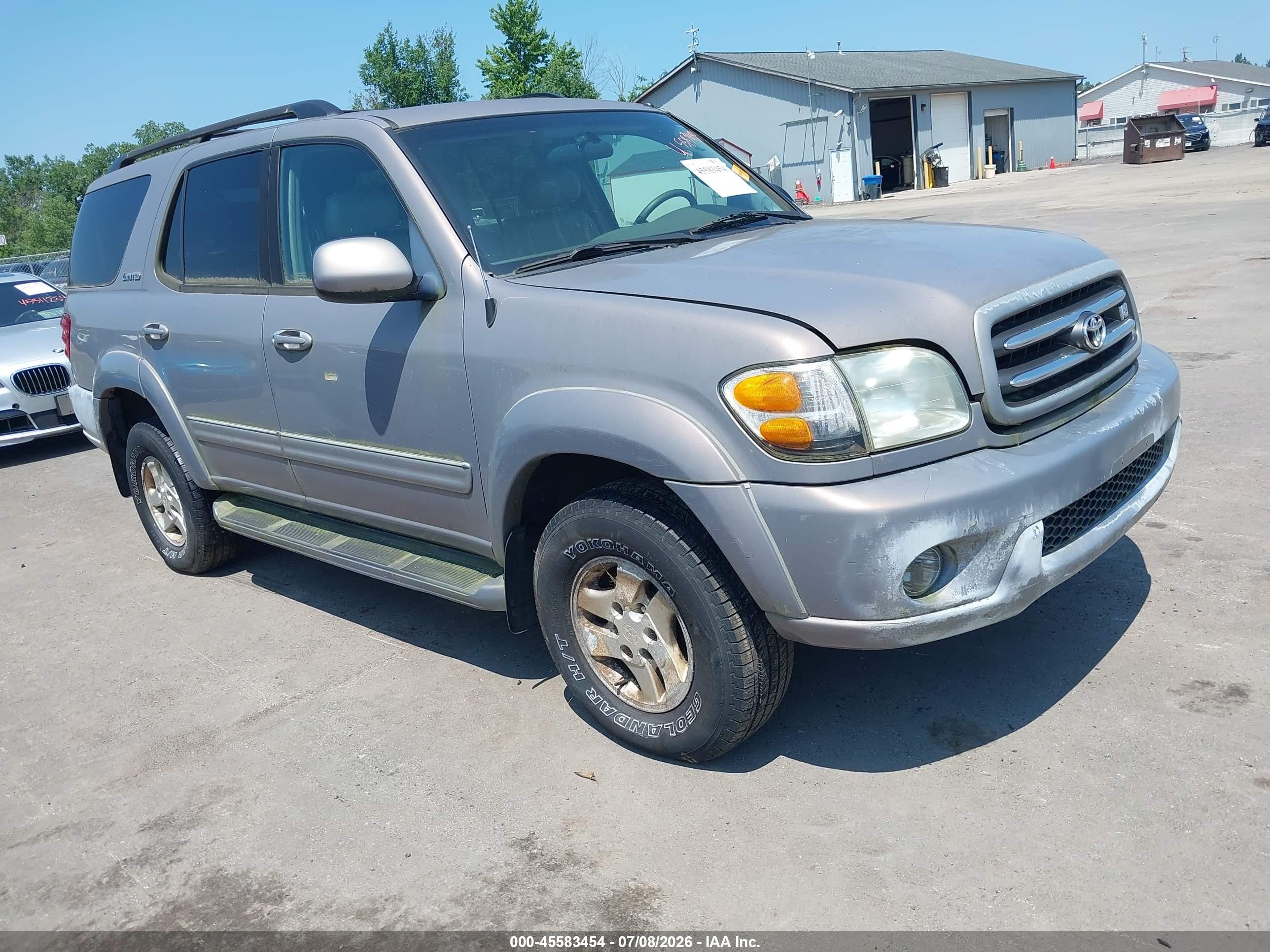 2002 Toyota Sequoia Limited V8 Gray vin: 5TDBT48A82S131147