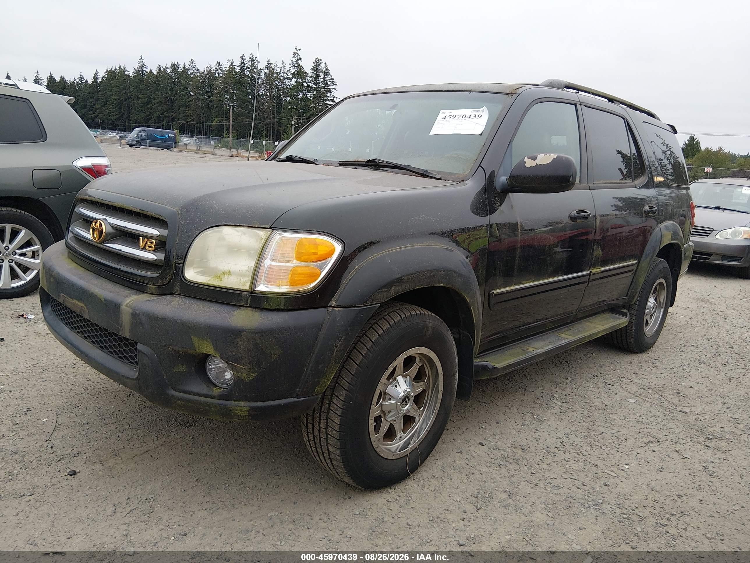 2003 Toyota Sequoia Limited V8 Black vin: 5TDBT48A83S201098