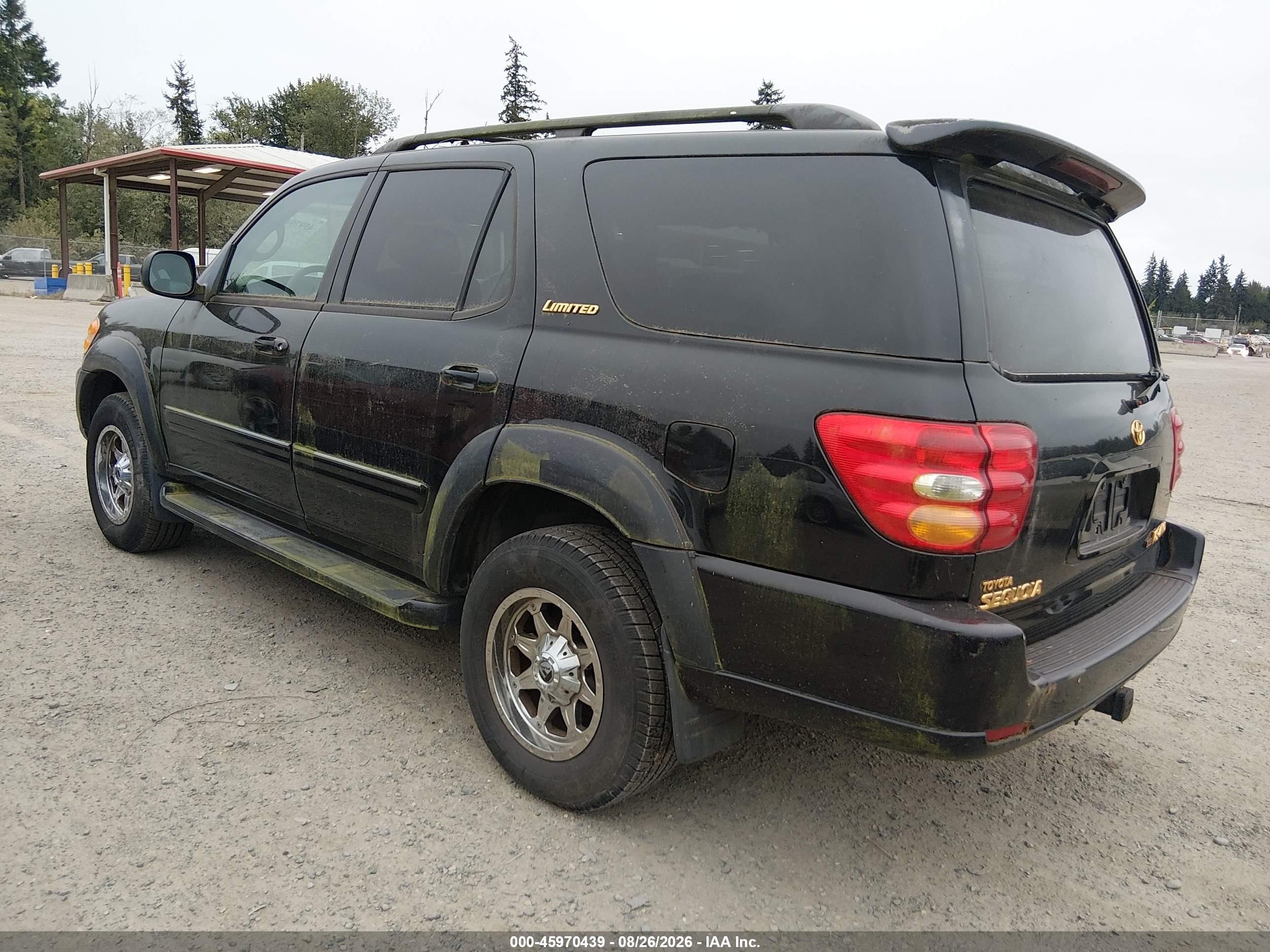 2003 Toyota Sequoia Limited V8 Black vin: 5TDBT48A83S201098