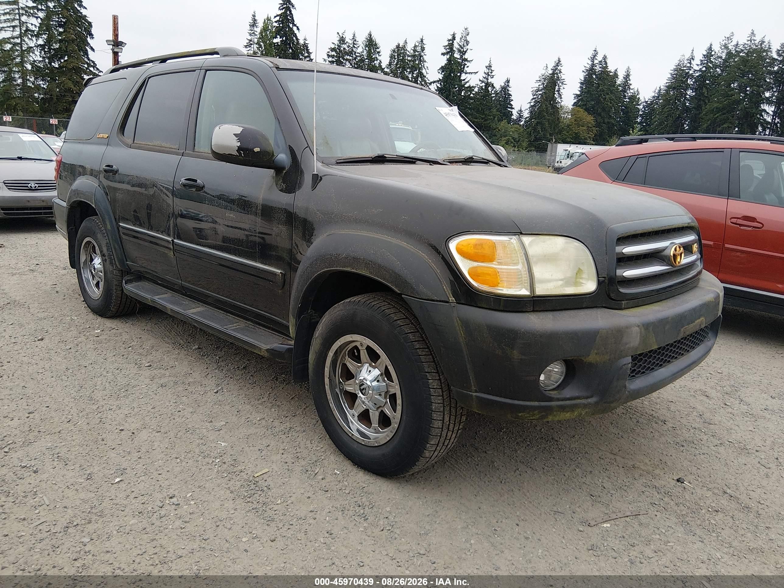 2003 Toyota Sequoia Limited V8 Black vin: 5TDBT48A83S201098