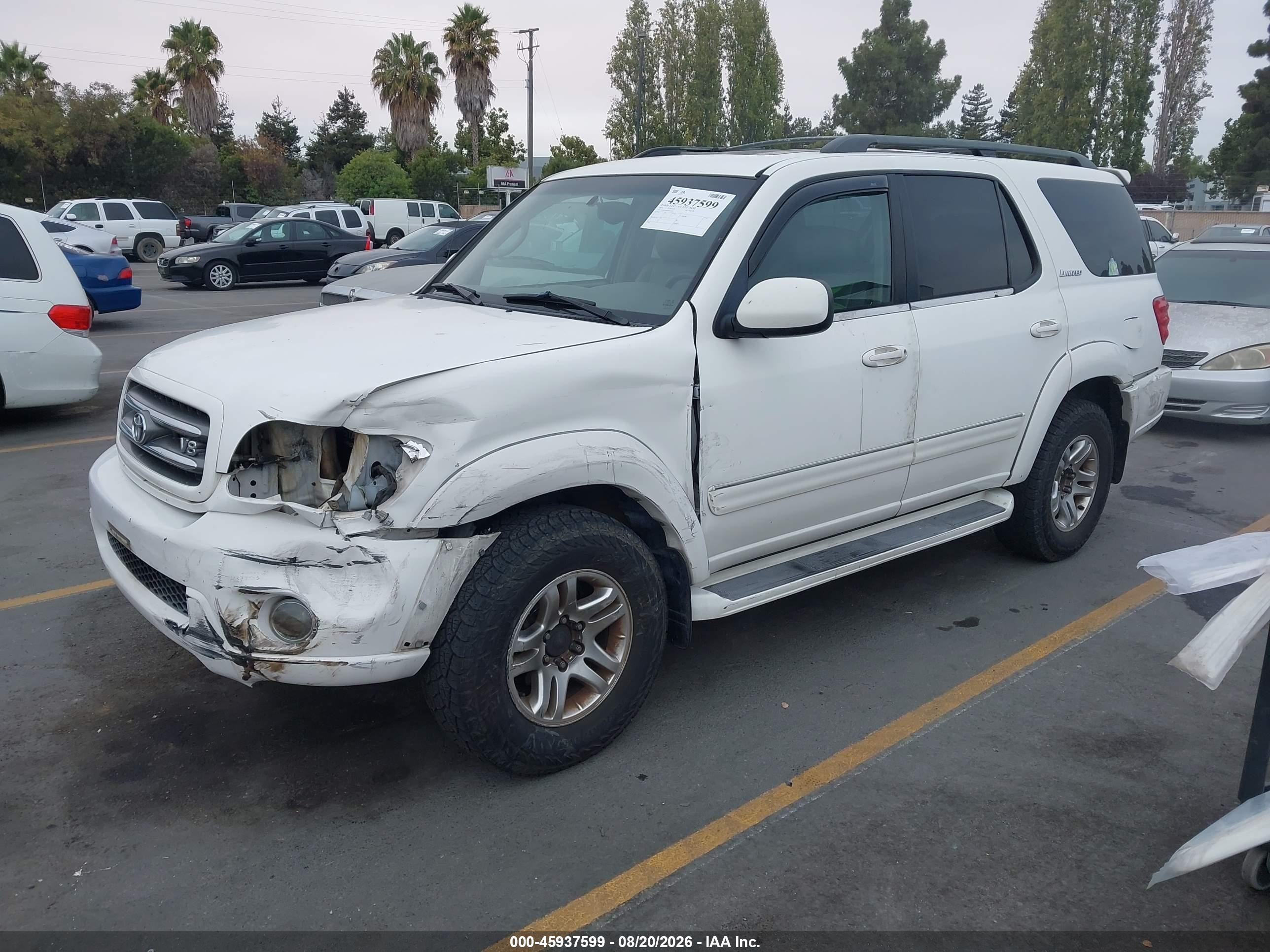 2004 Toyota Sequoia Limited V8 White vin: 5TDBT48A84S232207