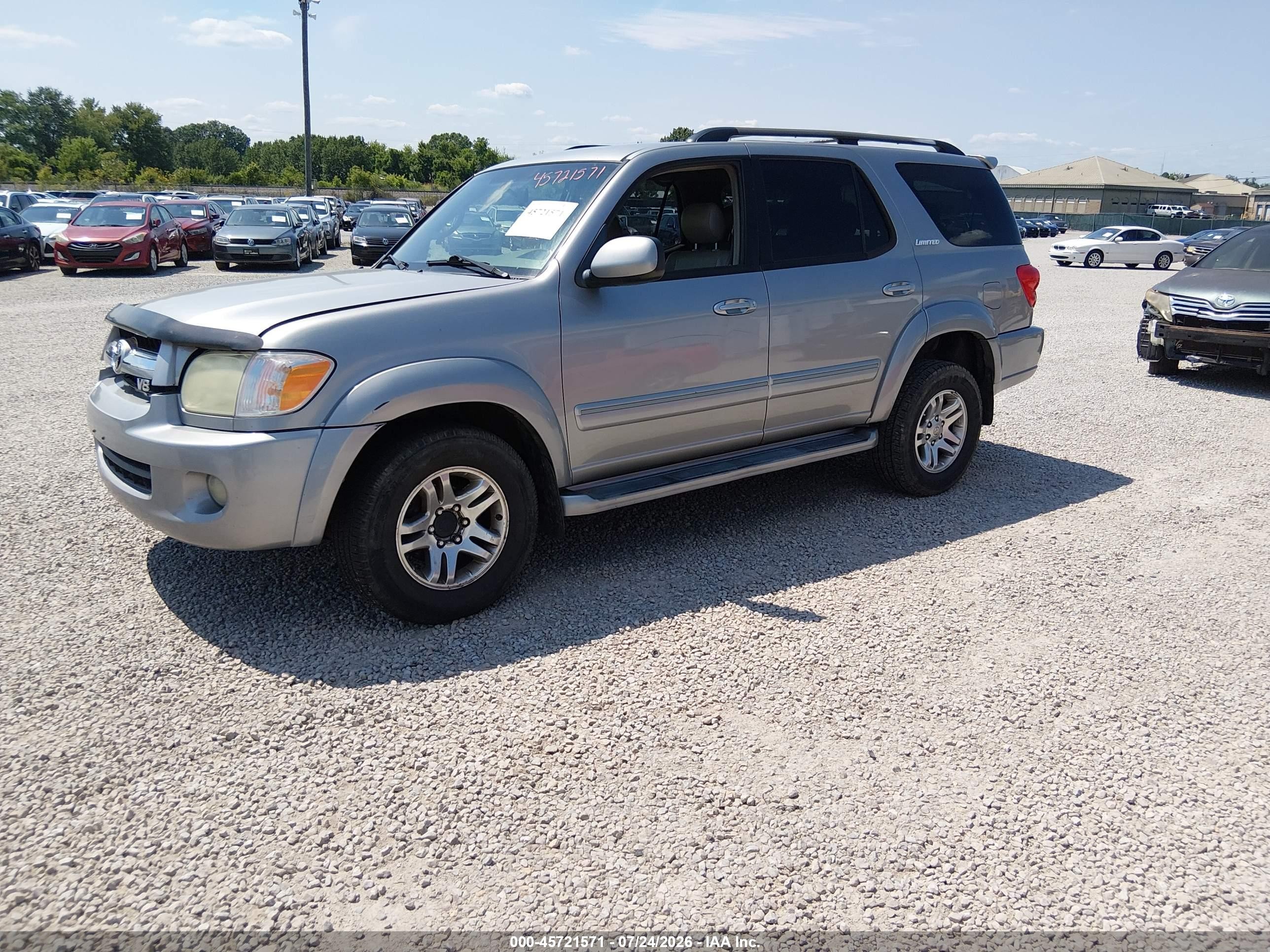 2005 Toyota Sequoia Limited V8 Gray vin: 5TDBT48A85S240308