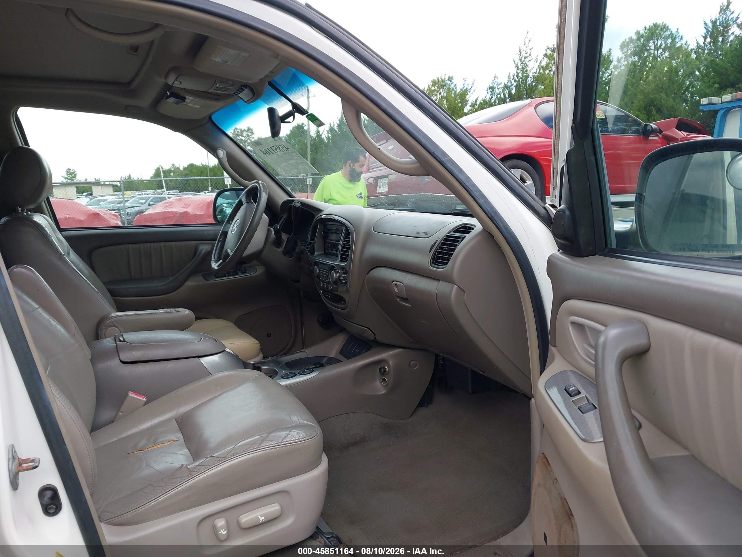 2005 Toyota Sequoia Limited V8 White vin: 5TDBT48A85S241331