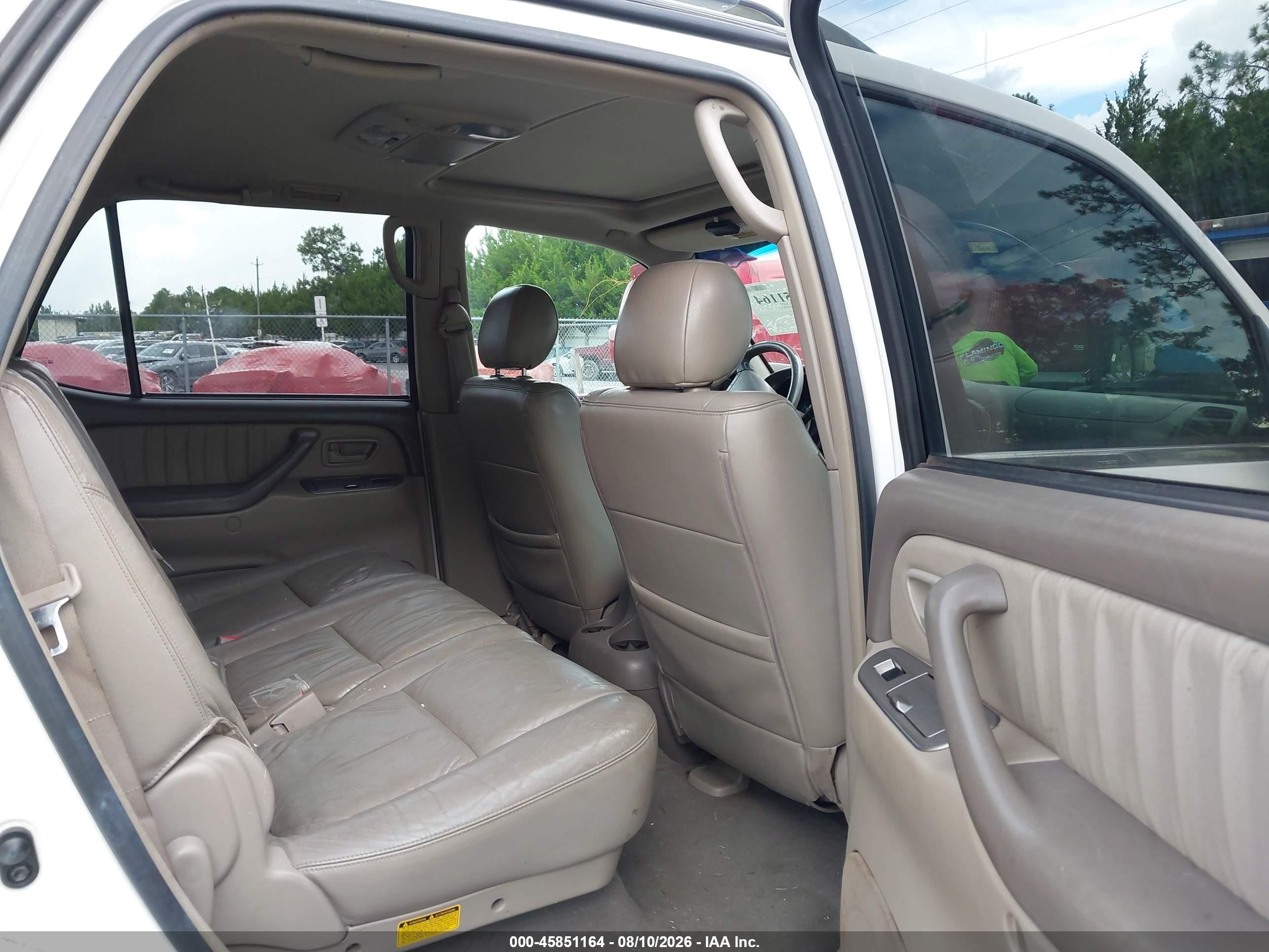 2005 Toyota Sequoia Limited V8 White vin: 5TDBT48A85S241331