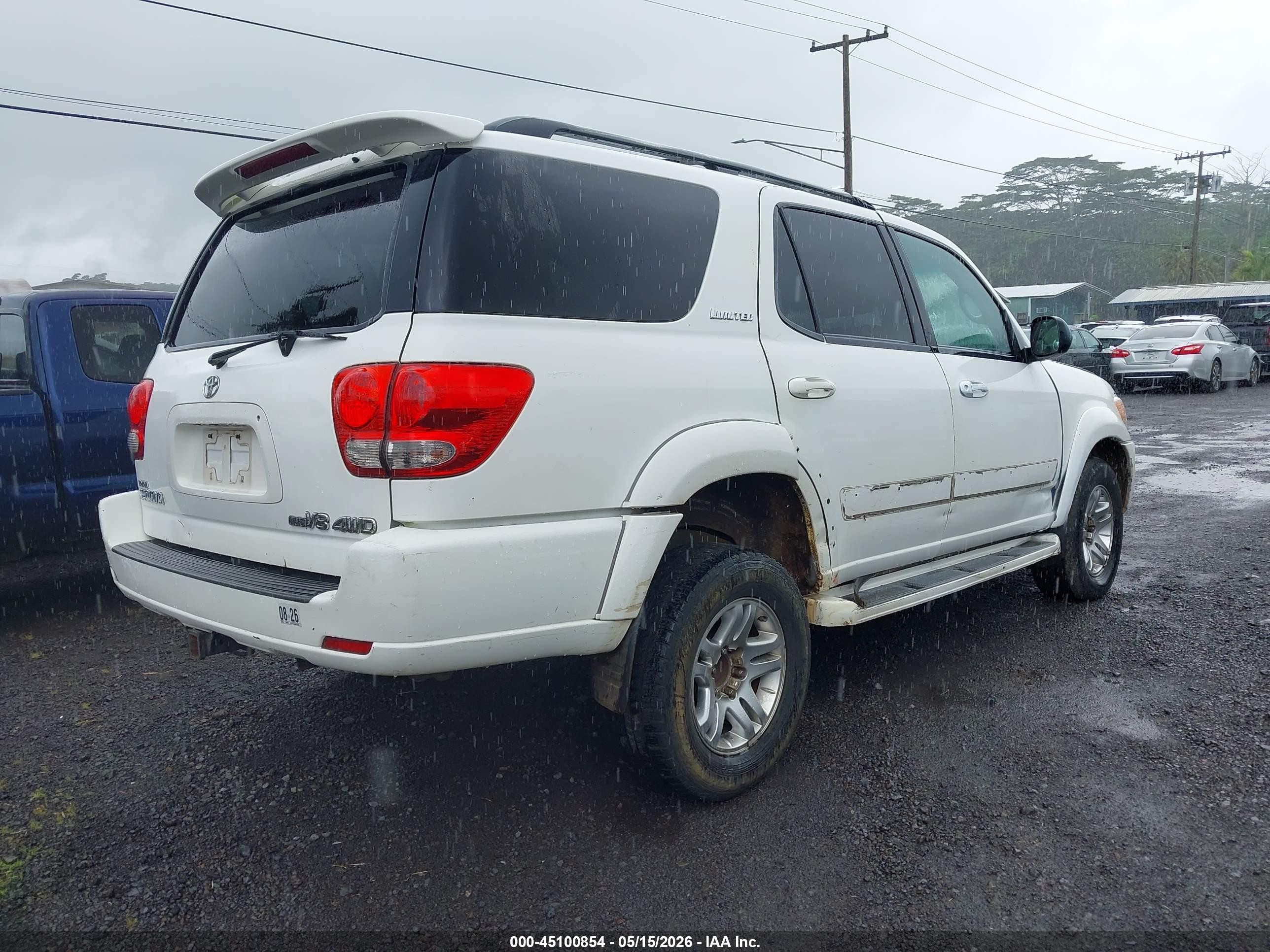 2006 Toyota Sequoia Limited V8 White vin: 5TDBT48A86S276596