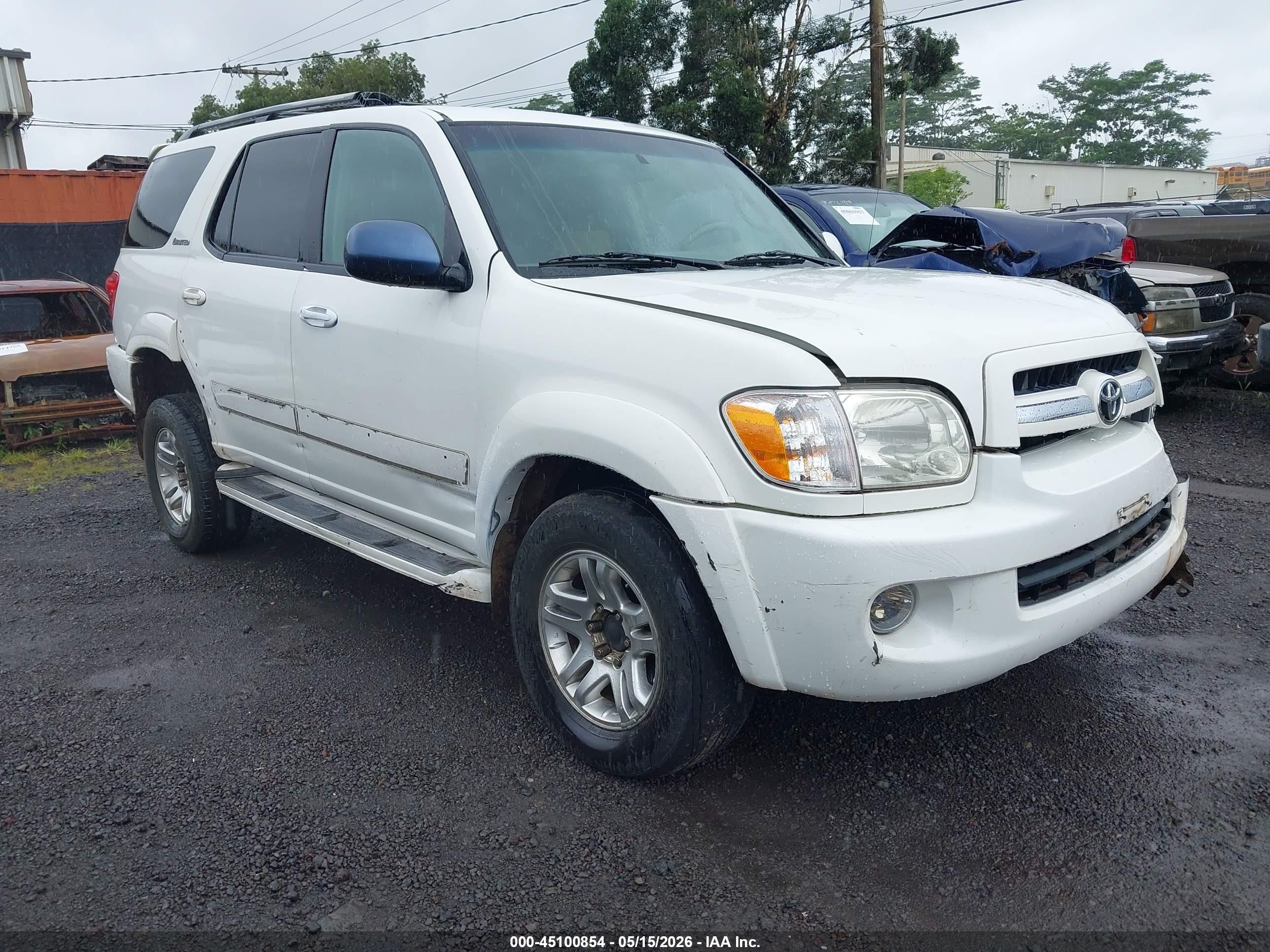 2006 Toyota Sequoia Limited V8 White vin: 5TDBT48A86S276596