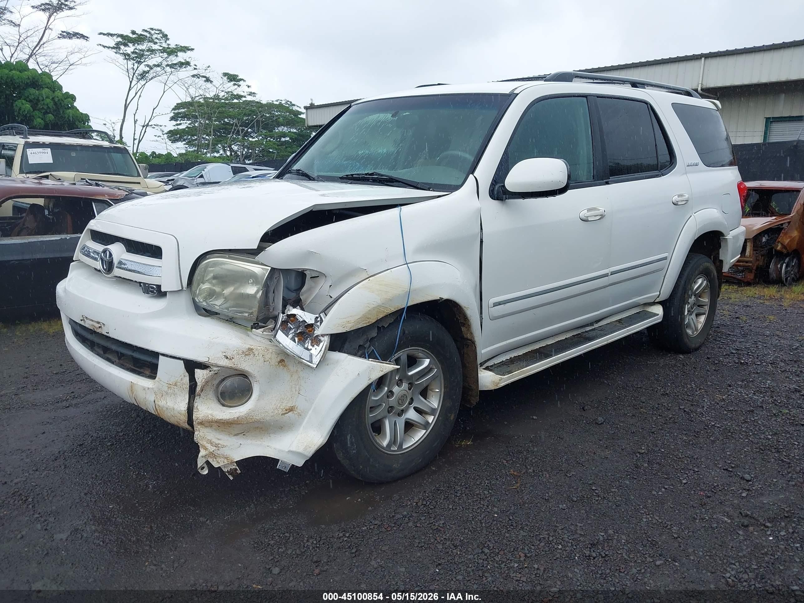 2006 Toyota Sequoia Limited V8 White vin: 5TDBT48A86S276596