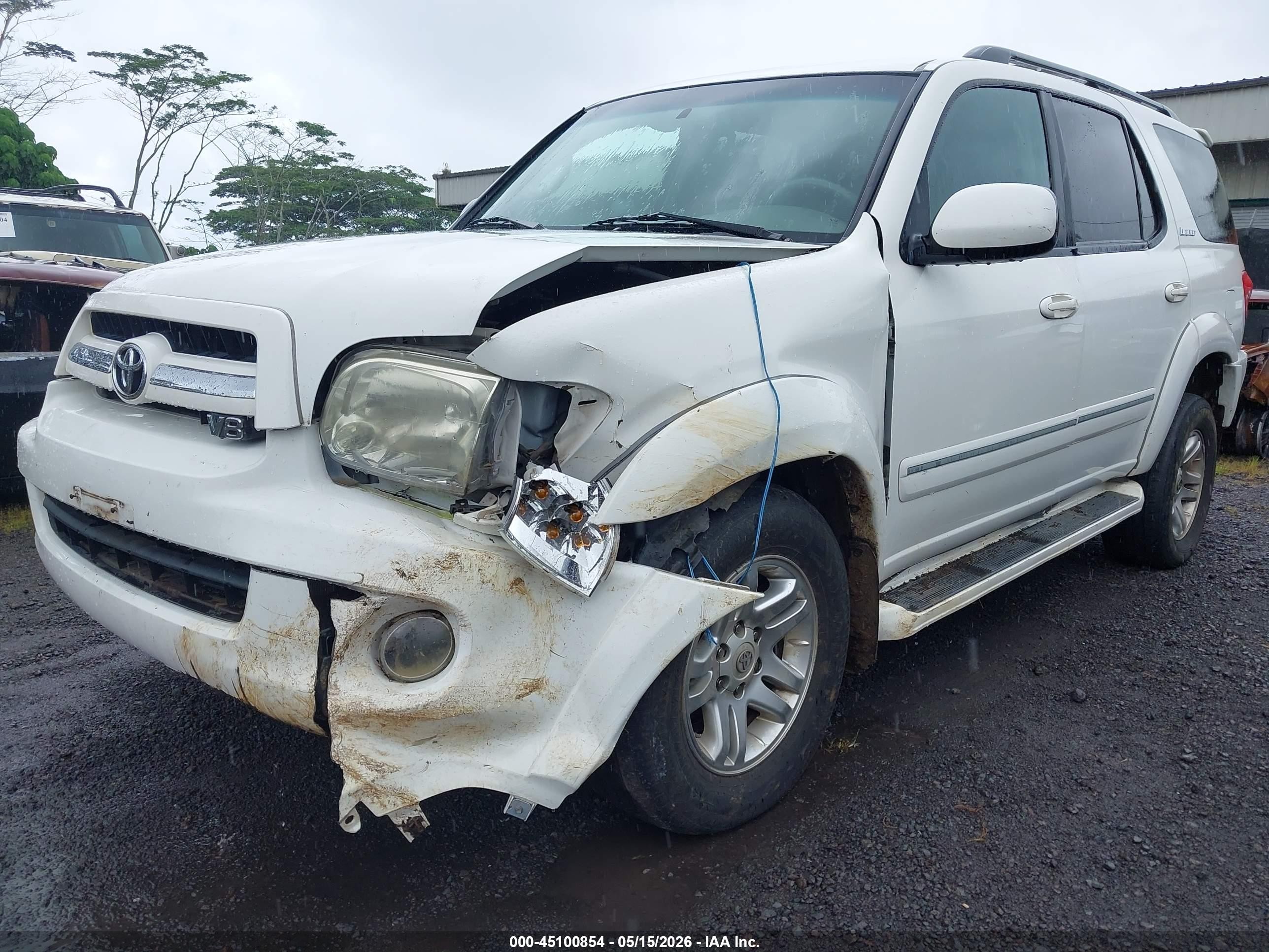 2006 Toyota Sequoia Limited V8 White vin: 5TDBT48A86S276596