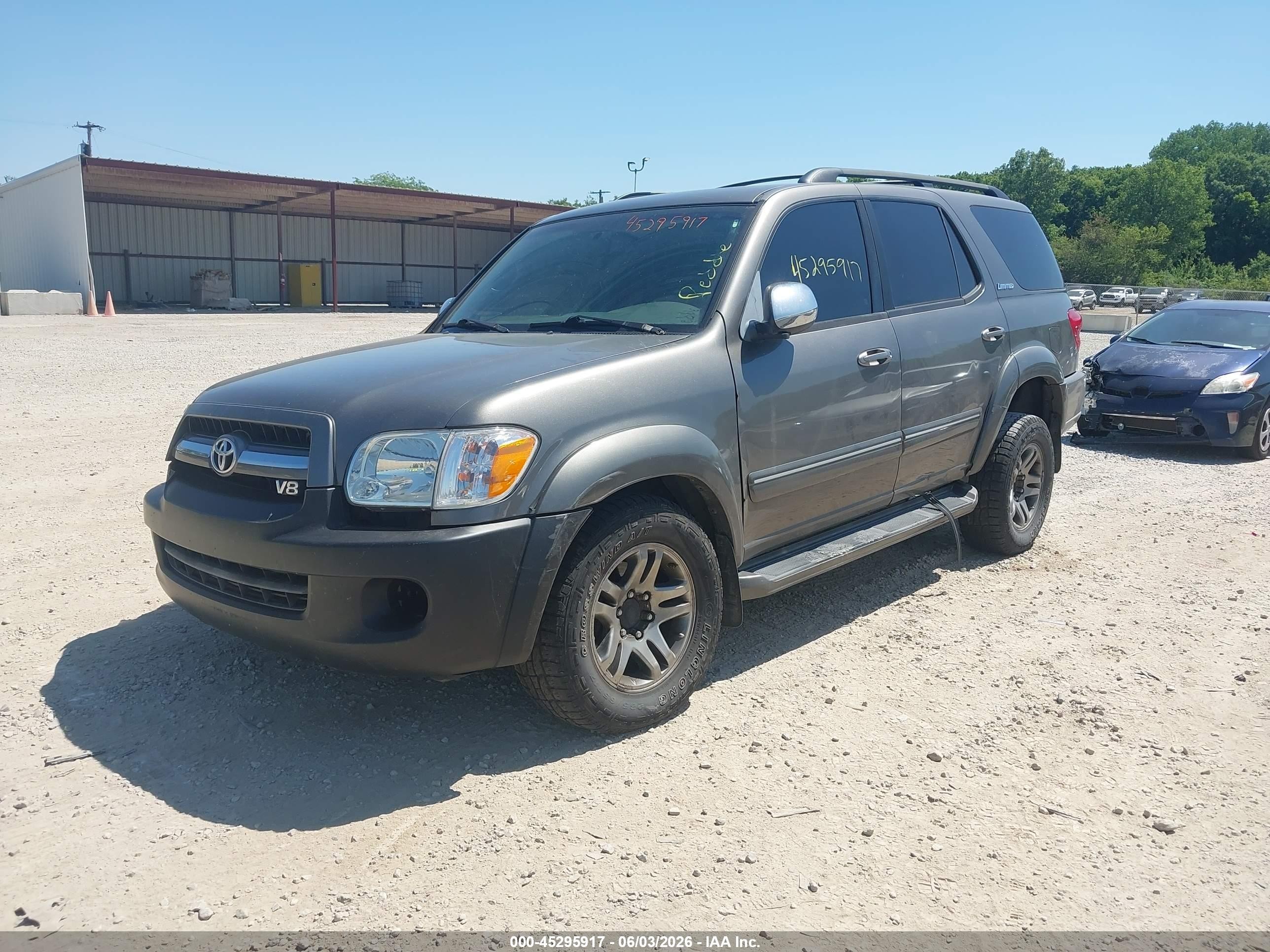 2007 Toyota Sequoia Limited V8 Gray vin: 5TDBT48A87S283694