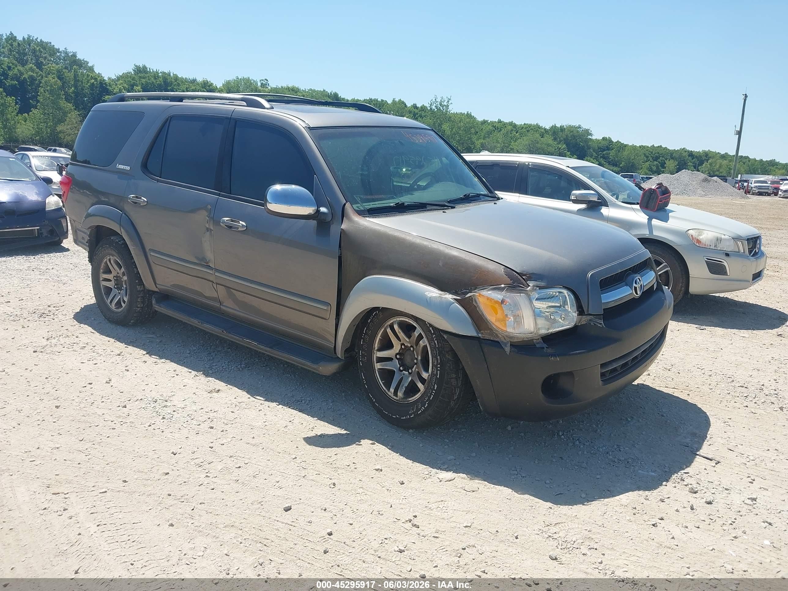 2007 Toyota Sequoia Limited V8 Gray vin: 5TDBT48A87S283694